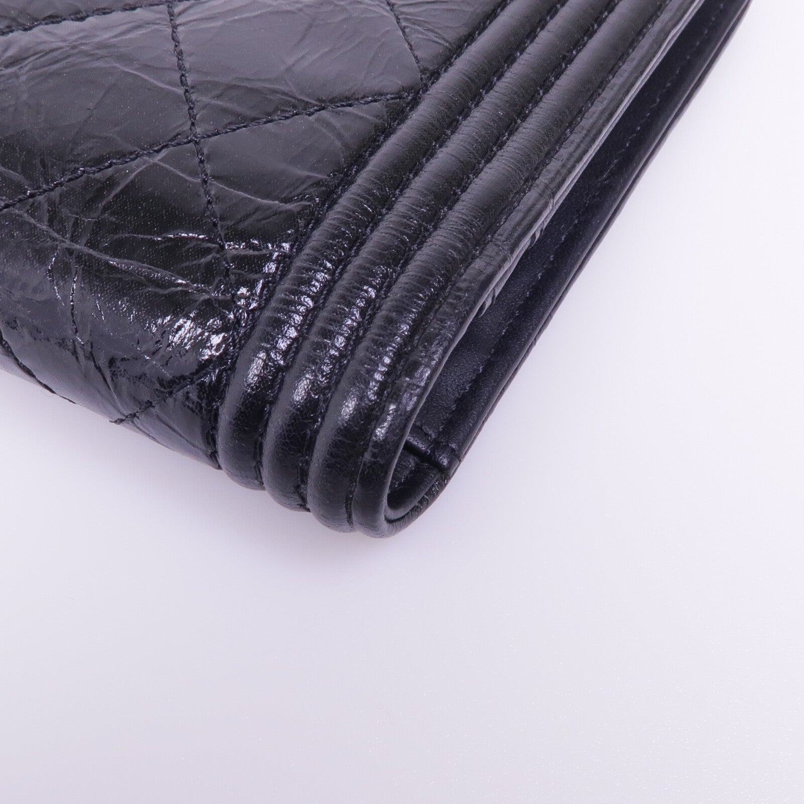 CHANEL 塗層帆布Boy Long Wallet長錢包