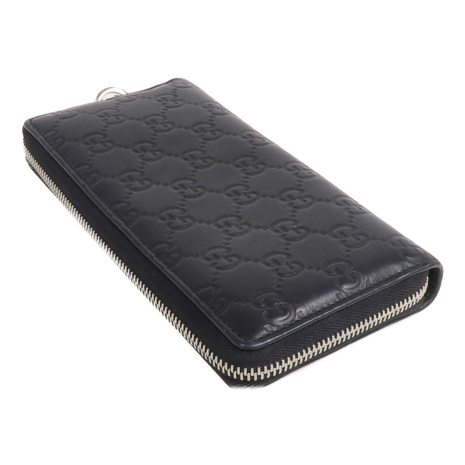GUCCI 牛皮皮革Zipper Long Wallet銀扣長錢包