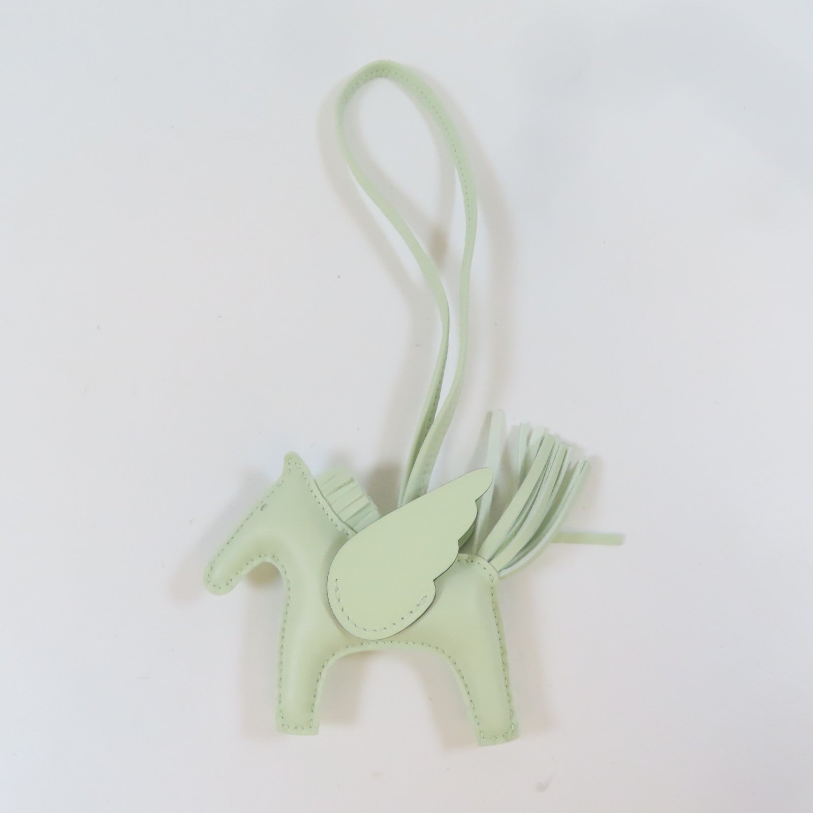HERMES Swift皮革Rodeo Pegase PM掛飾Vert Fizz/淺綠色