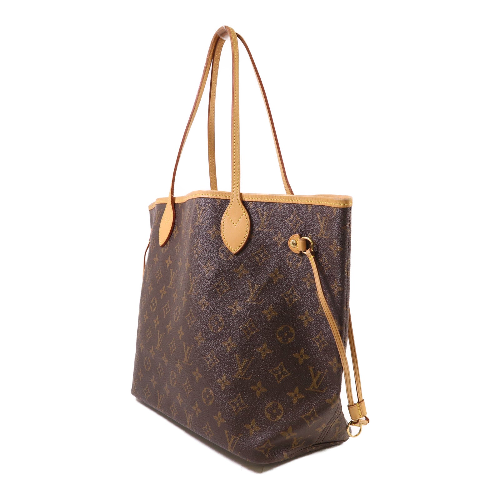 LOUIS VUITTON Monogram Neverfull MM金扣手挽袋