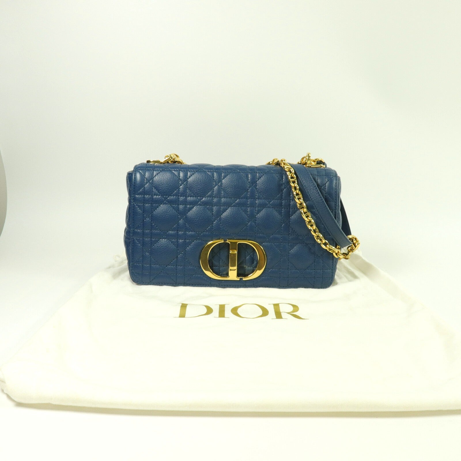 Dior 牛皮皮革Caro Medium鏈帶肩背袋