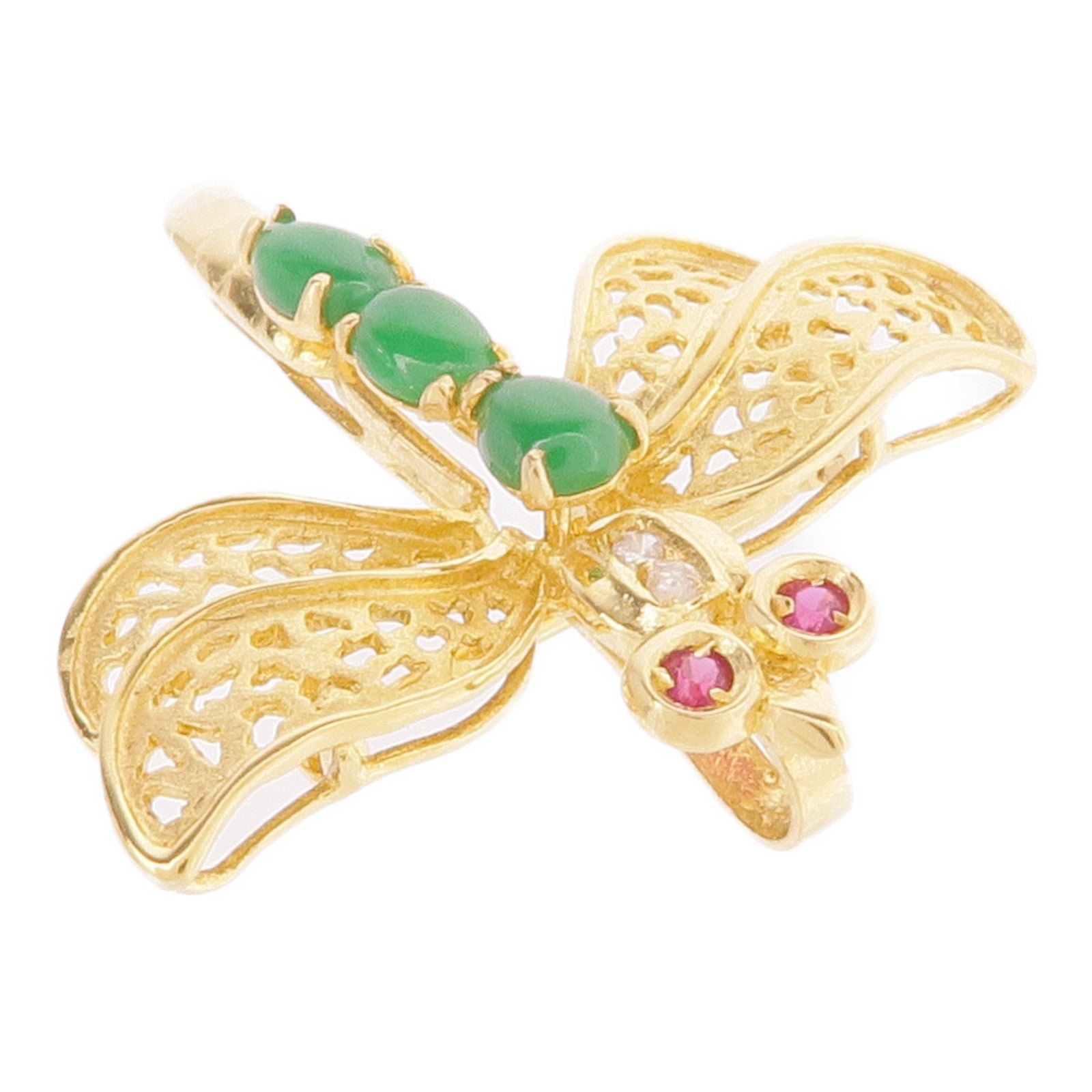 JEWELRY 18K黃金Jade Brooch翡翠胸針