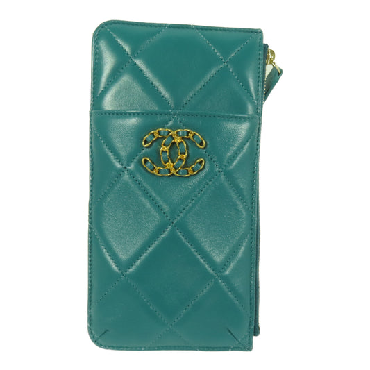 CHANEL 羊皮皮革C19 Wallet金扣長錢包