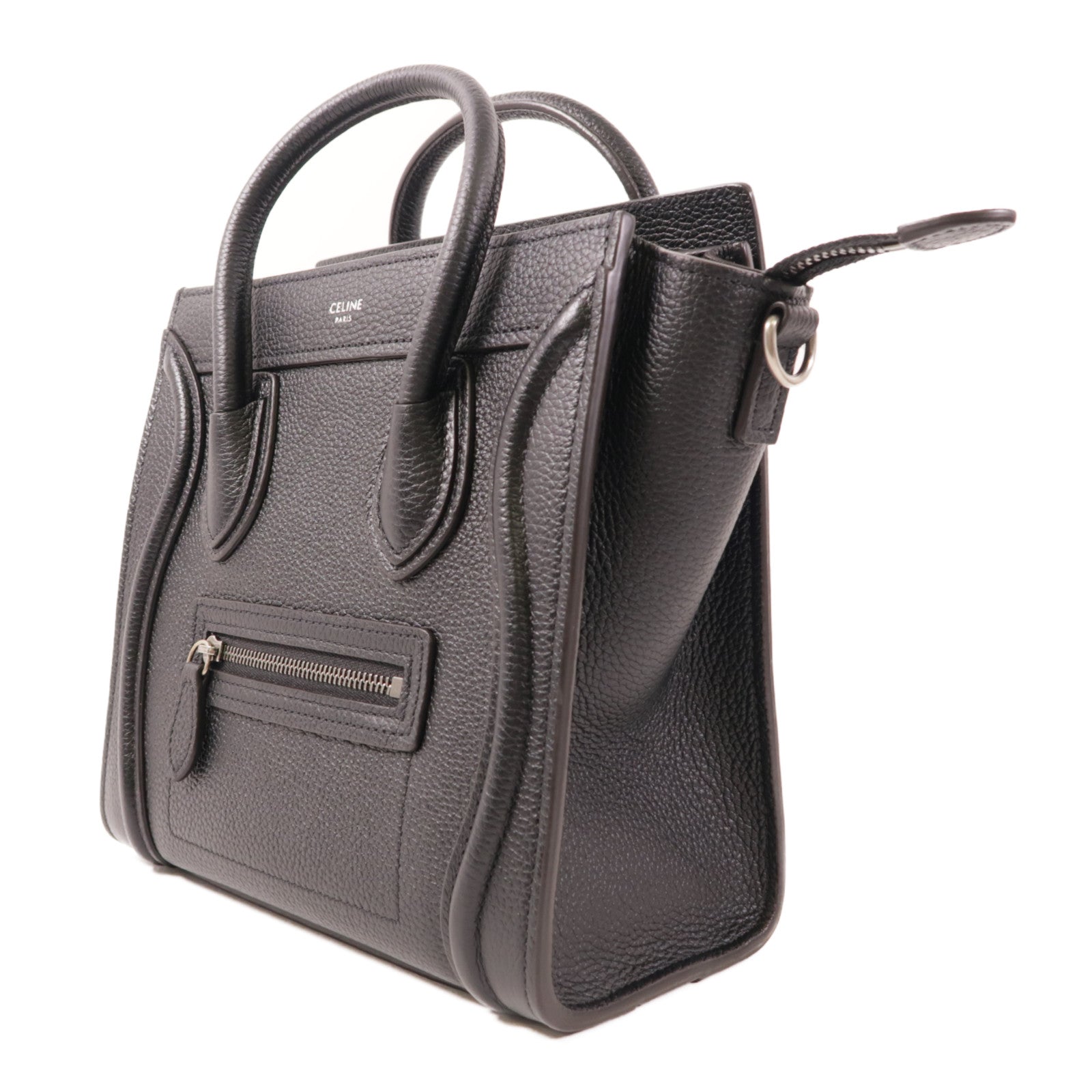 CELINE 牛皮皮革Nano Luggage銀扣手挽肩背兩用袋