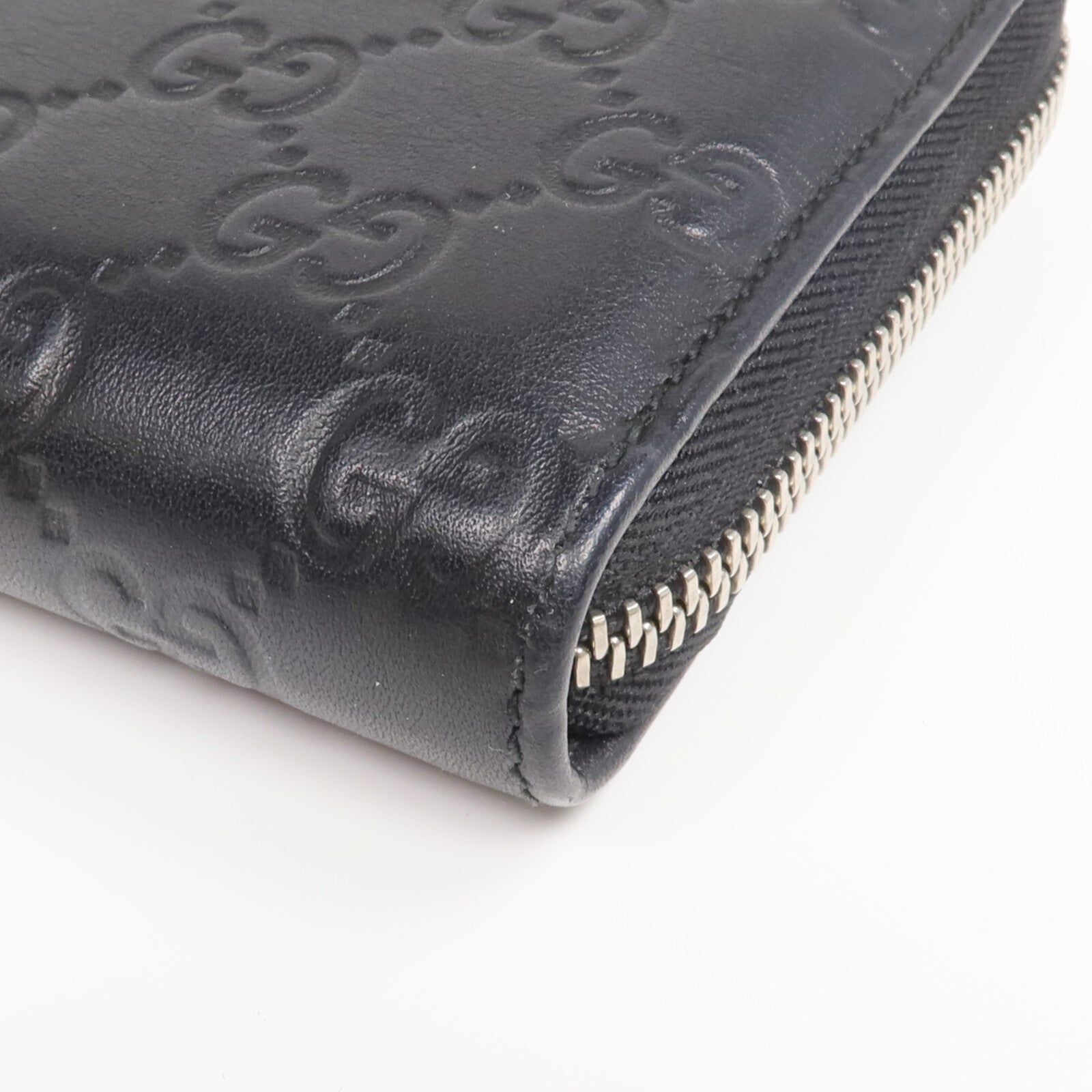 GUCCI 牛皮皮革Zipper Long Wallet銀扣長錢包
