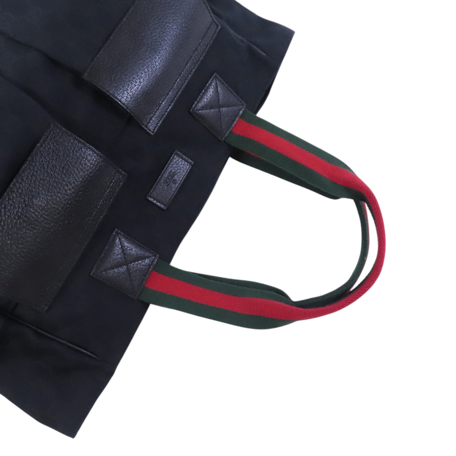 GUCCI GG帆布Tote Bag銀扣肩背袋