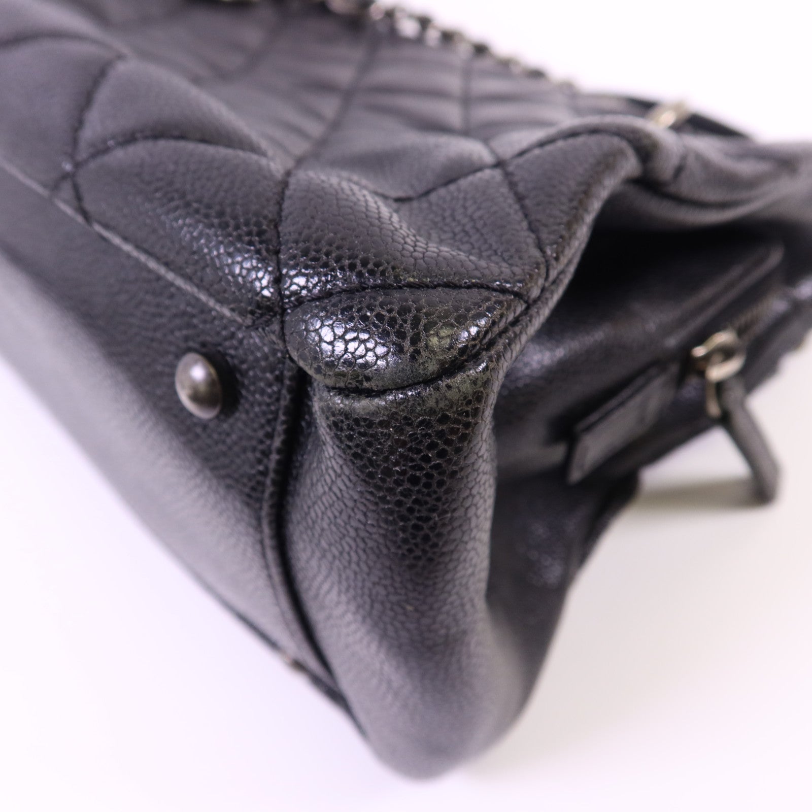 CHANEL 牛皮皮革Chic Shopping Tote銀扣肩背袋