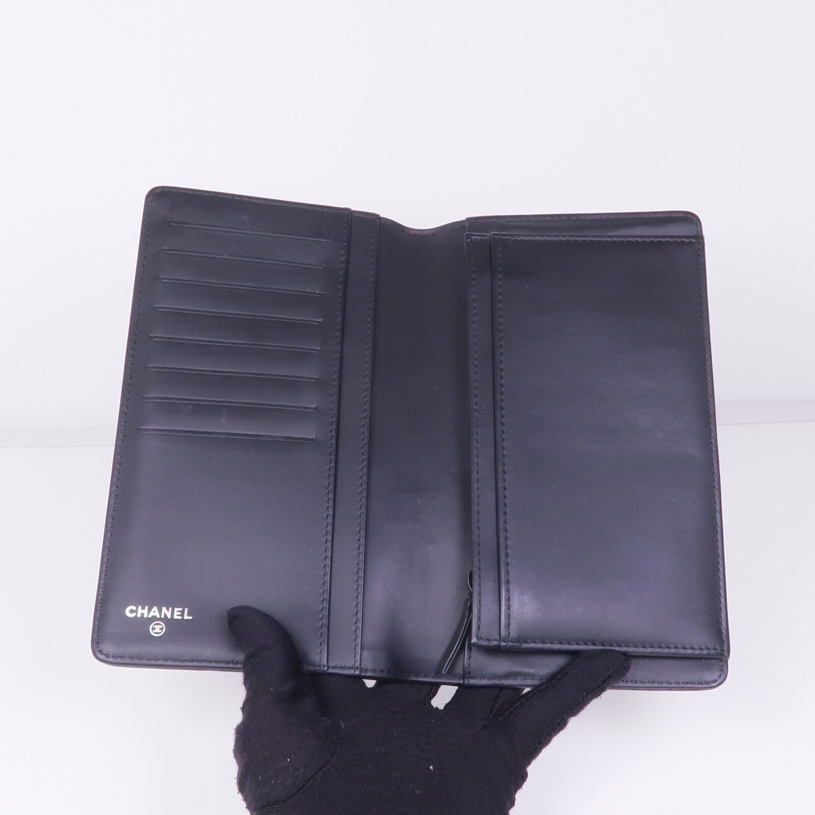 CHANEL 塗層帆布Boy Long Wallet長錢包