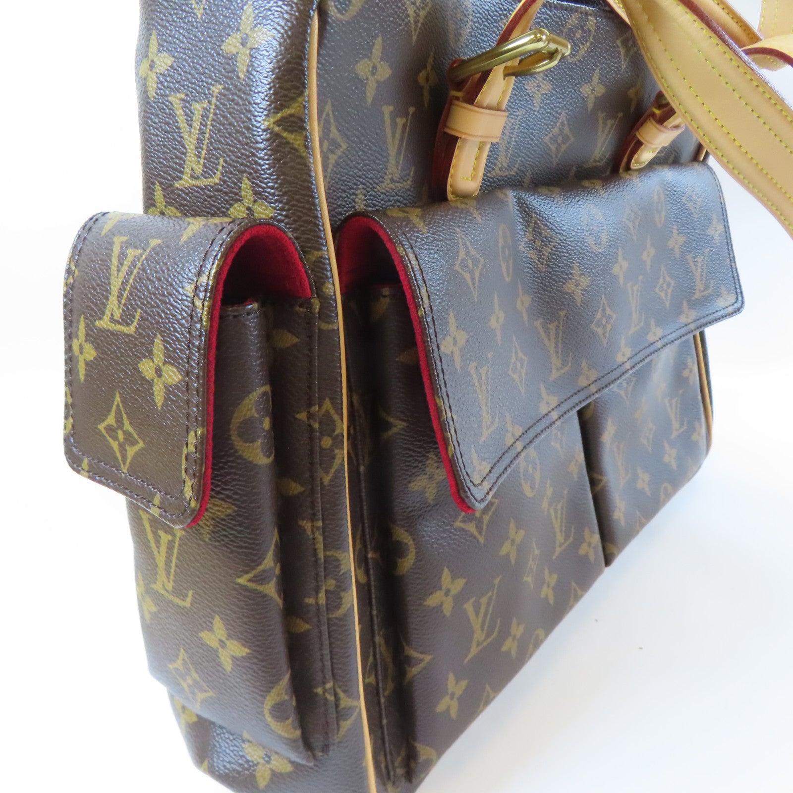LOUIS VUITTON Monogram Multipli-Cite金扣肩背袋啡色