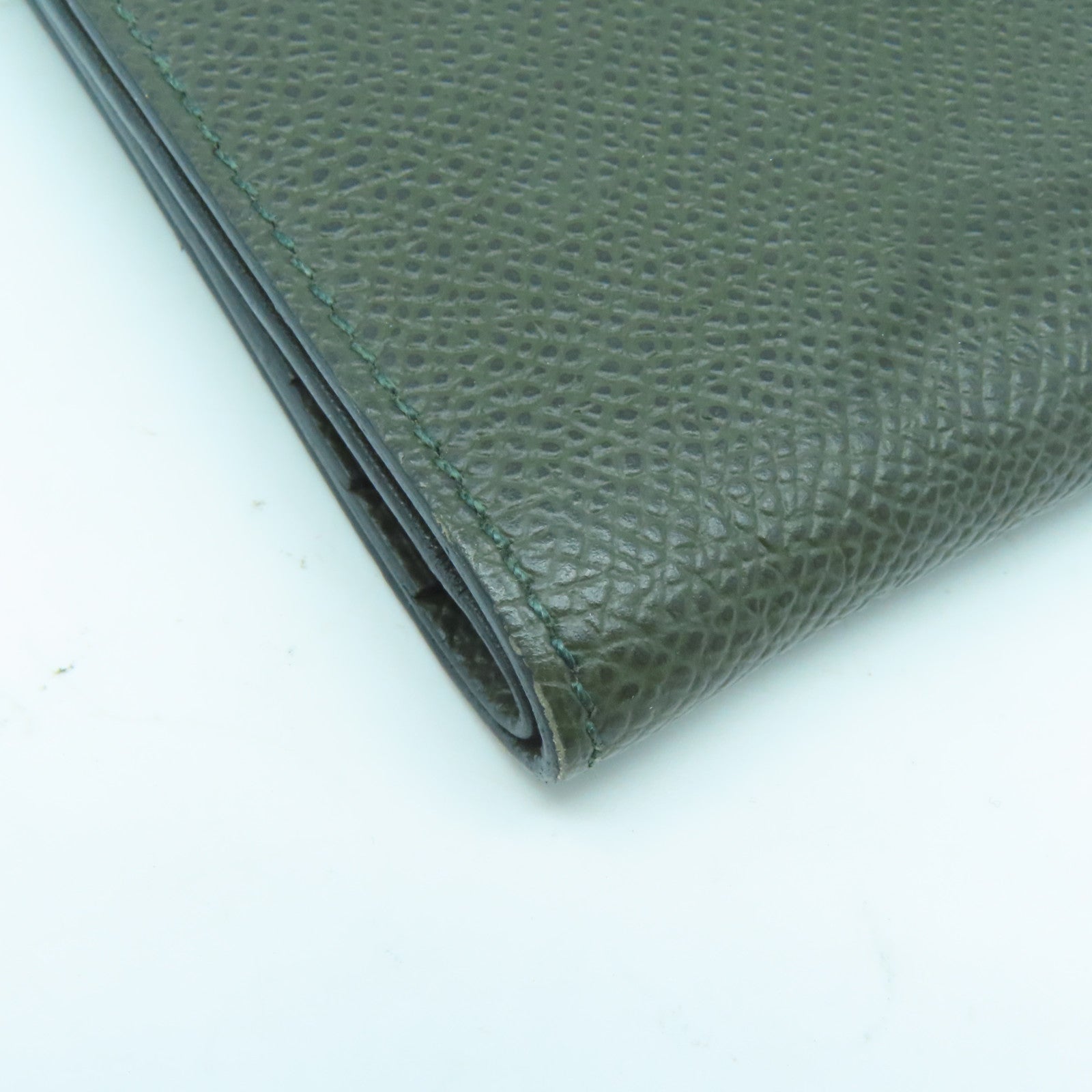 HERMES 【激減優惠】Epsom皮革Bearn Compact Wallet金扣錢包Canopee叢林綠色