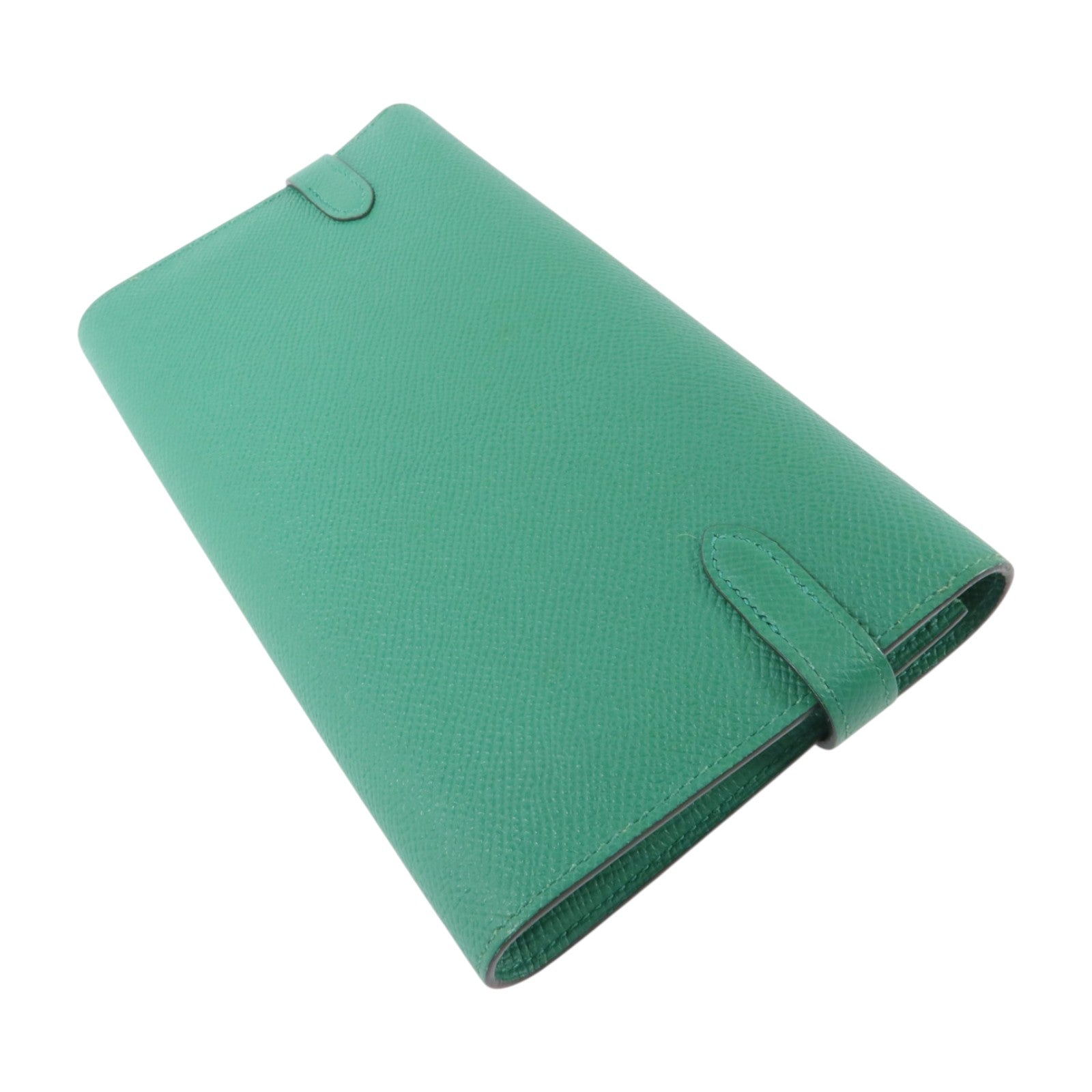 HERMES Epsom皮革Kelly Wallet金扣長錢包Vert Vertigo