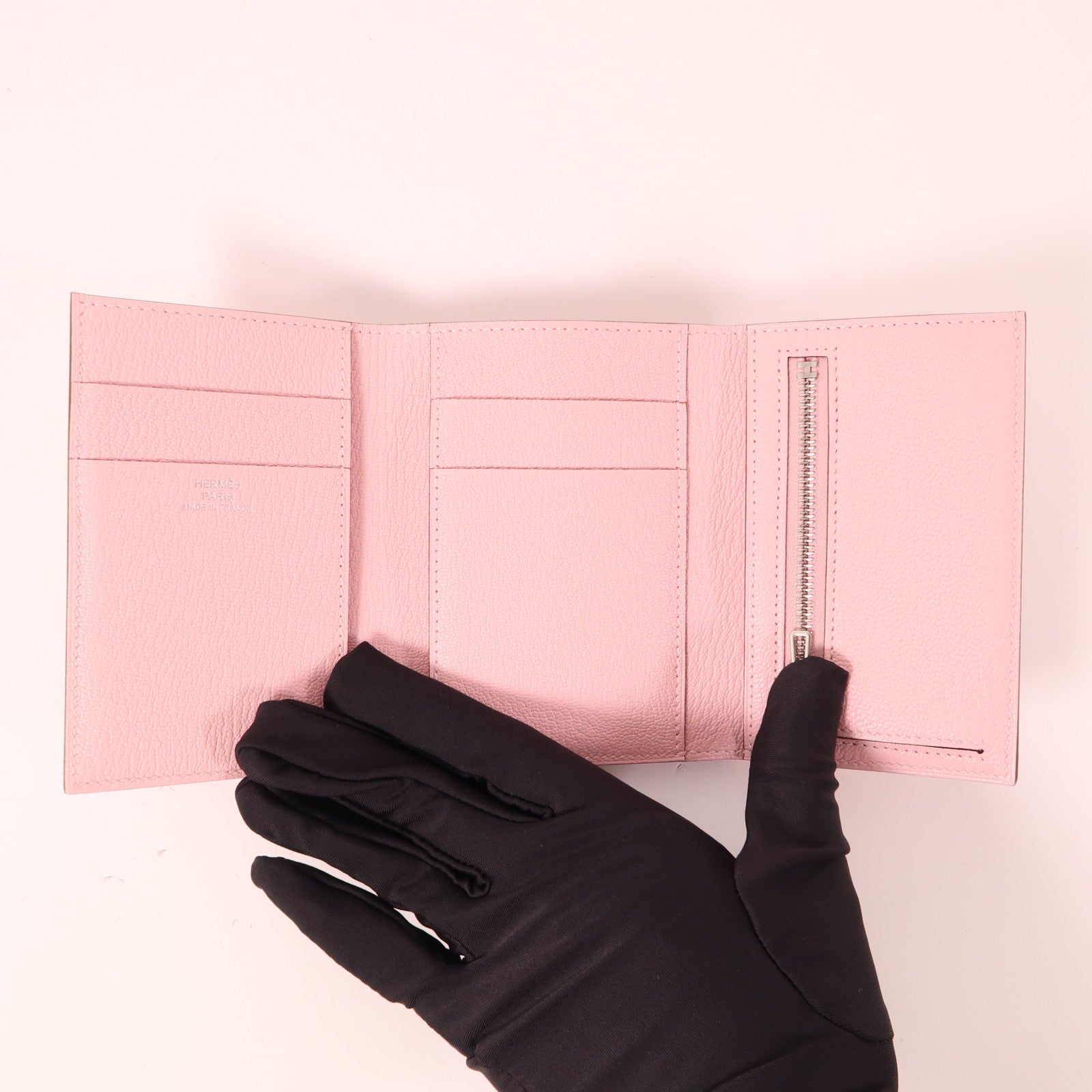 HERMES Evercolor皮革Bearn Wallet銀扣錢包
