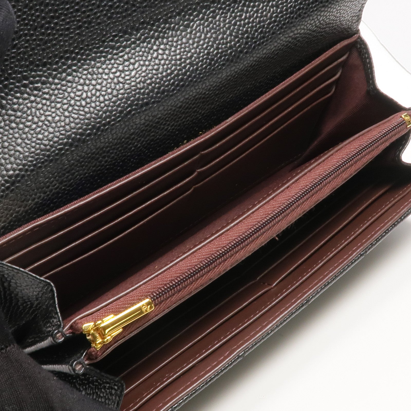 CHANEL 牛皮皮革Long Wallet金扣長錢包