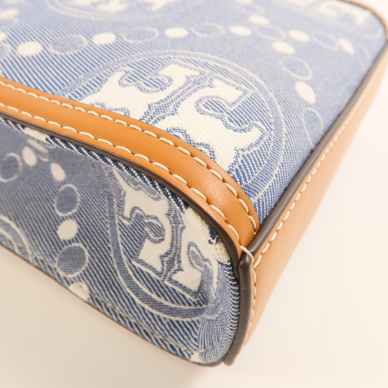 Tory Burch 帆布Mini T Monogram金扣手挽肩背兩用袋