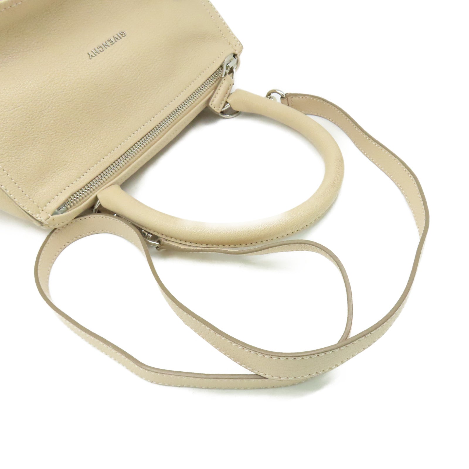 GIVENCHY 牛皮皮革Pandora 2Way Shoulder Bag手挽肩背兩用袋杏色