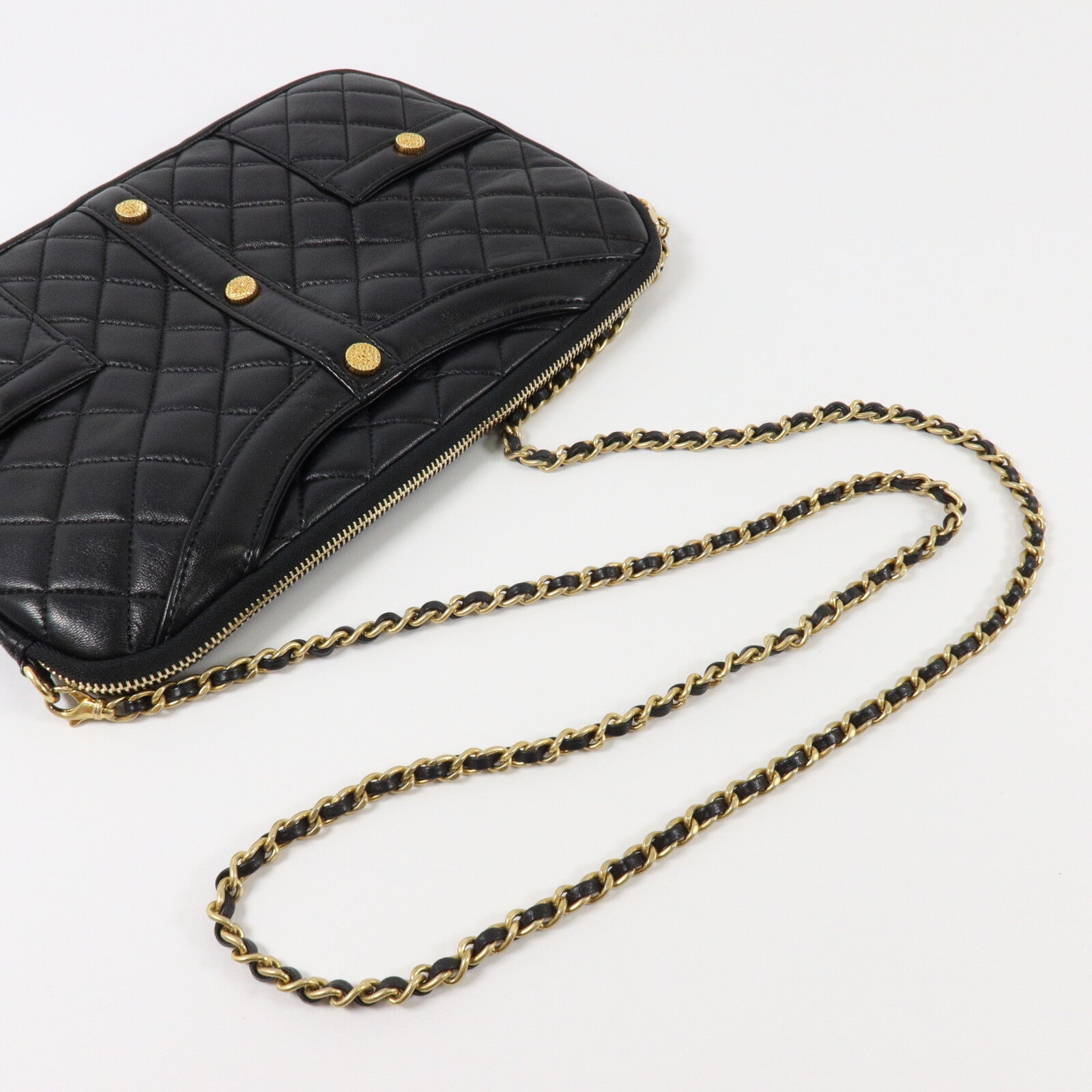 CHANEL 羊皮皮革Girl Jacket Chain Shoulder鏈帶肩背袋