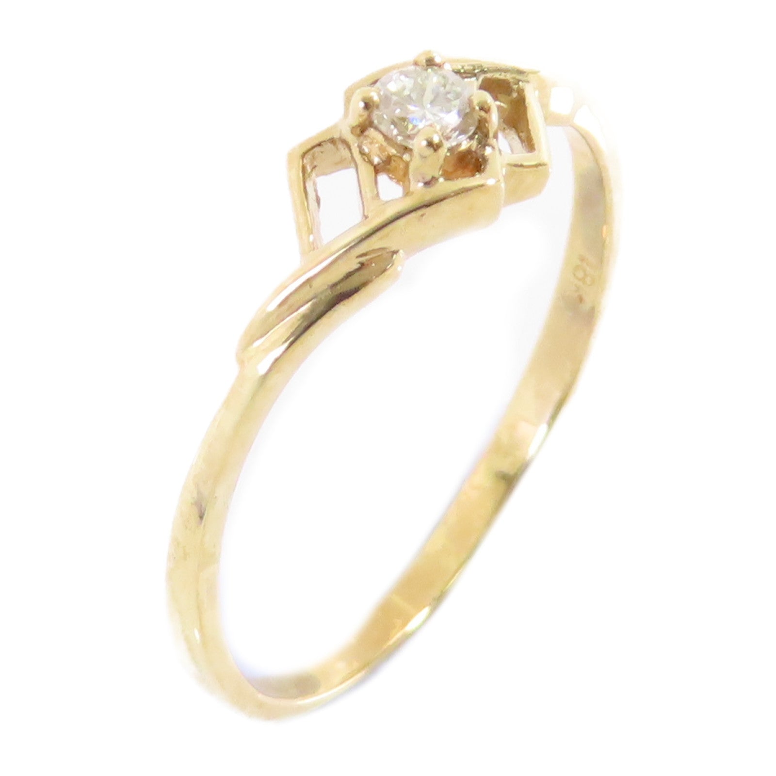 JEWELRY 18K黃金/鑽石Diamond Ring戒指US#7.25