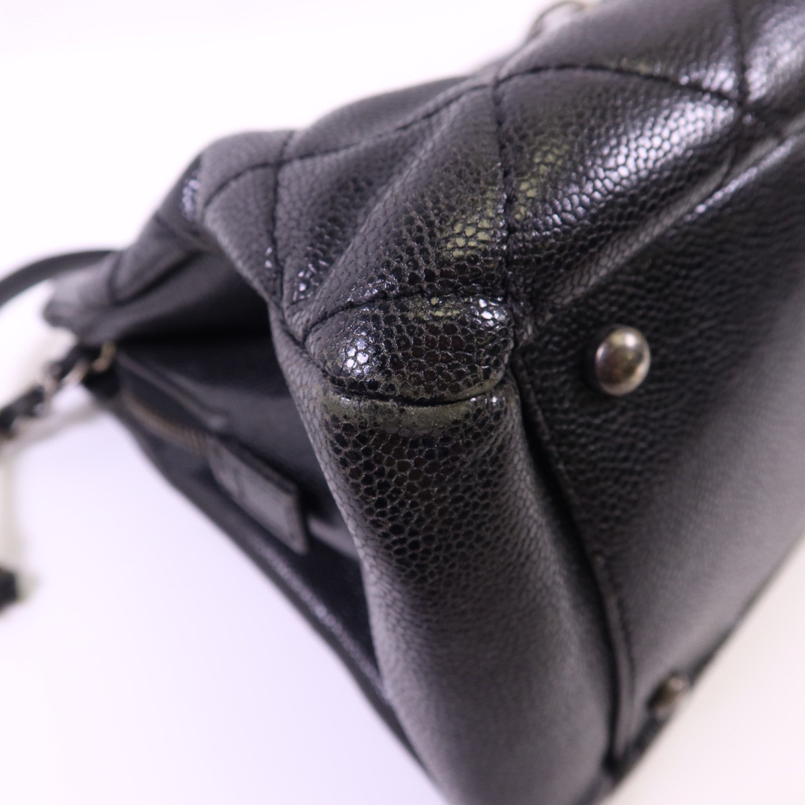 CHANEL 牛皮皮革Chic Shopping Tote銀扣肩背袋
