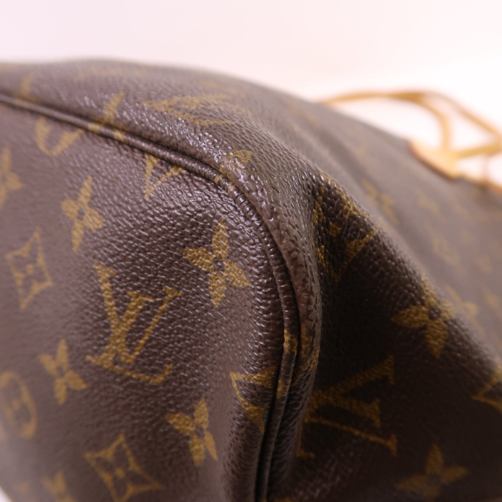 LOUIS VUITTON Monogram Neverfull MM金扣手挽袋