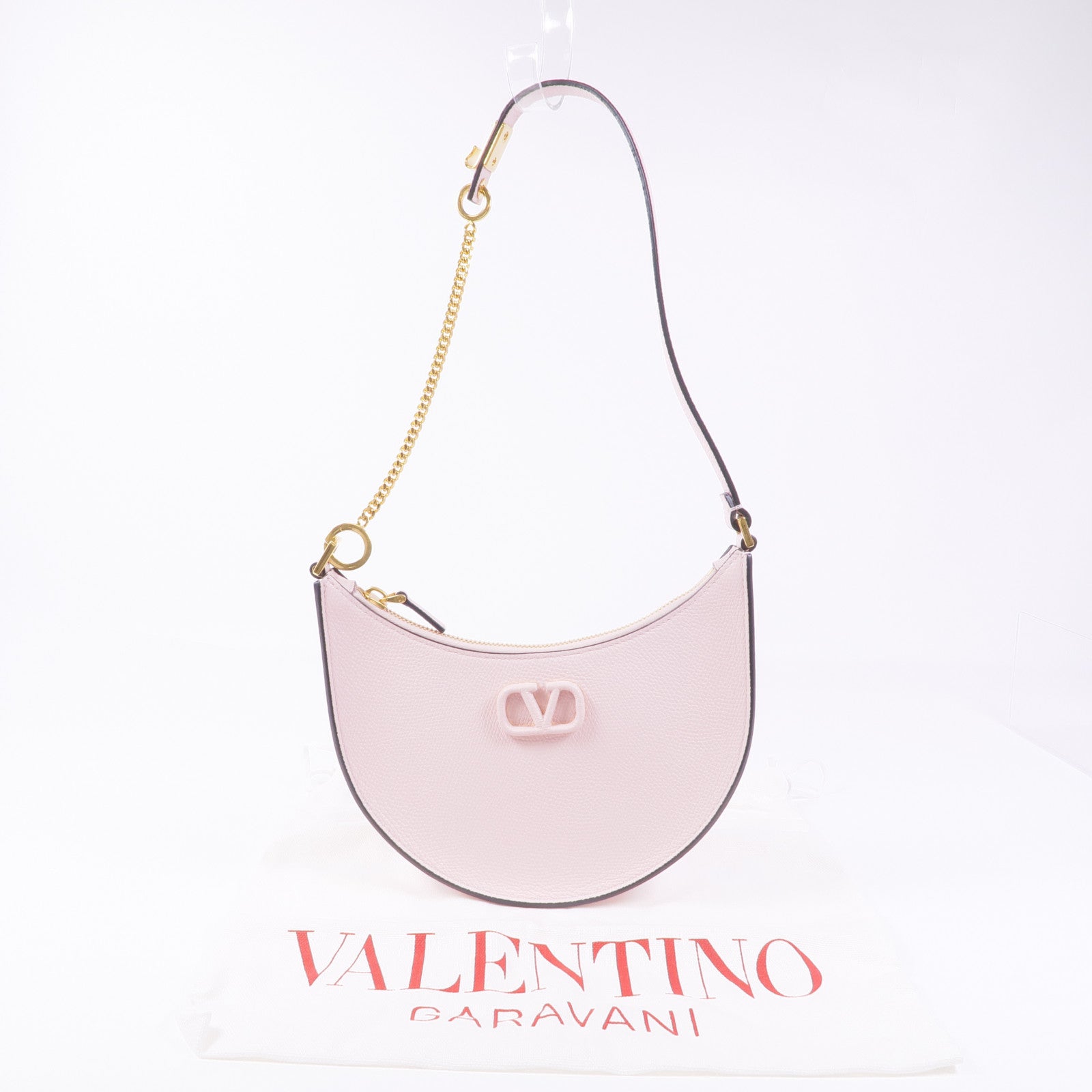 Valentino 皮革VLogo Signature Hobo Bag金扣肩背袋