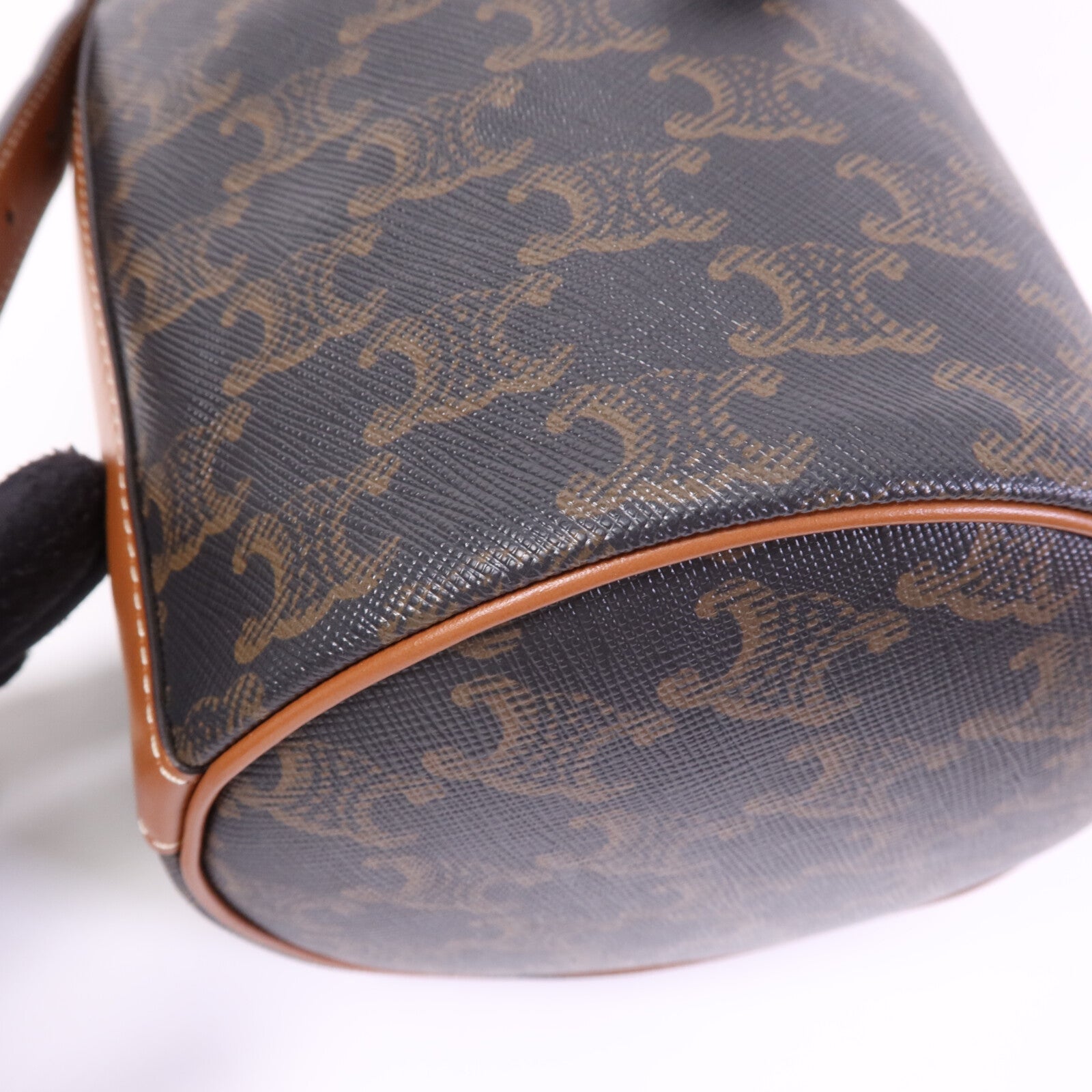 CELINE 塗層帆布Triomphe Drawstring Small Bucket金扣肩背袋
