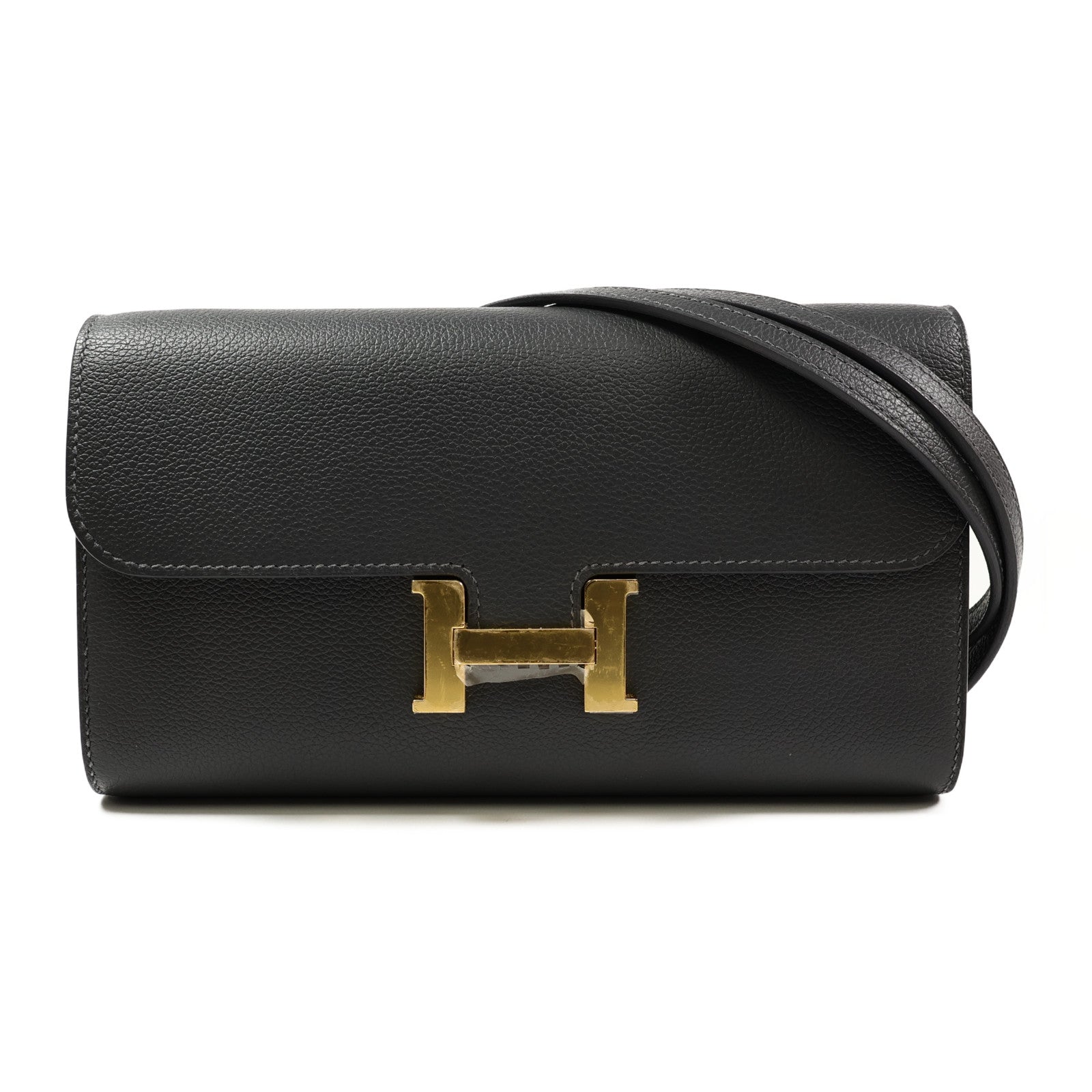 HERMES Evercolor皮革Constance To Go金扣肩背袋