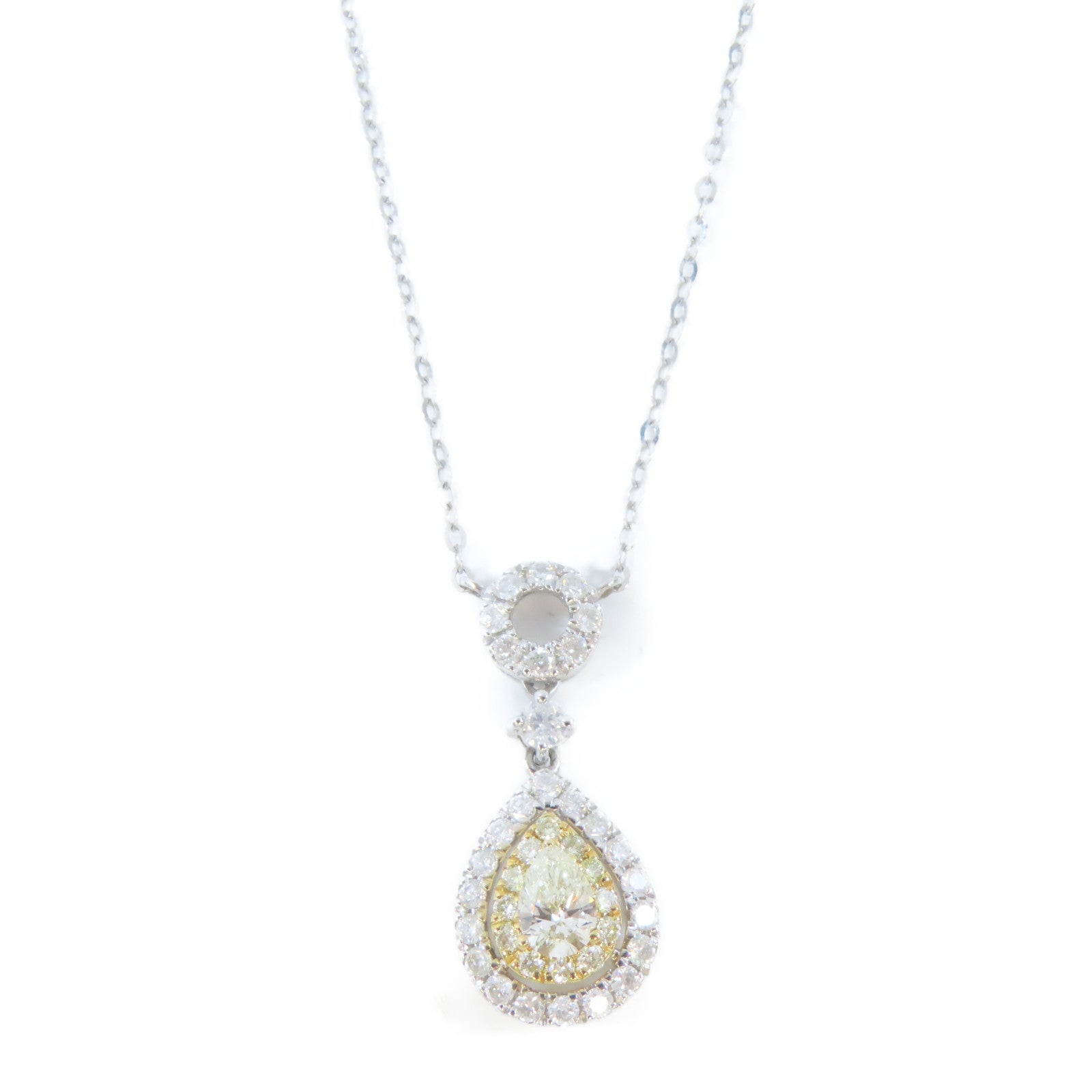 JEWELRY 【激減優惠】18K白金Diamond Pendant Necklace 0.220ct/0.43ct鑽石項鍊#42cm