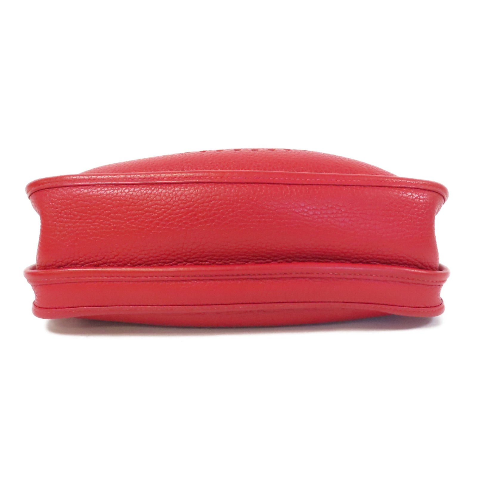 HERMES Clemence皮革Evelyne PM銀扣肩背袋Rouge Casaque法拉利紅色