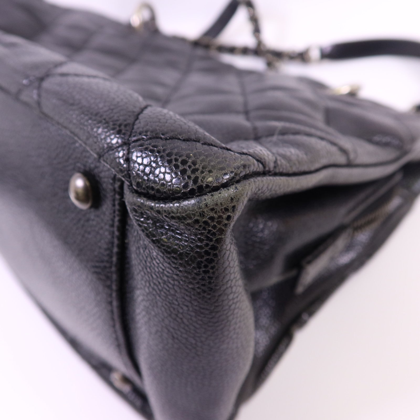 CHANEL 牛皮皮革Chic Shopping Tote銀扣肩背袋