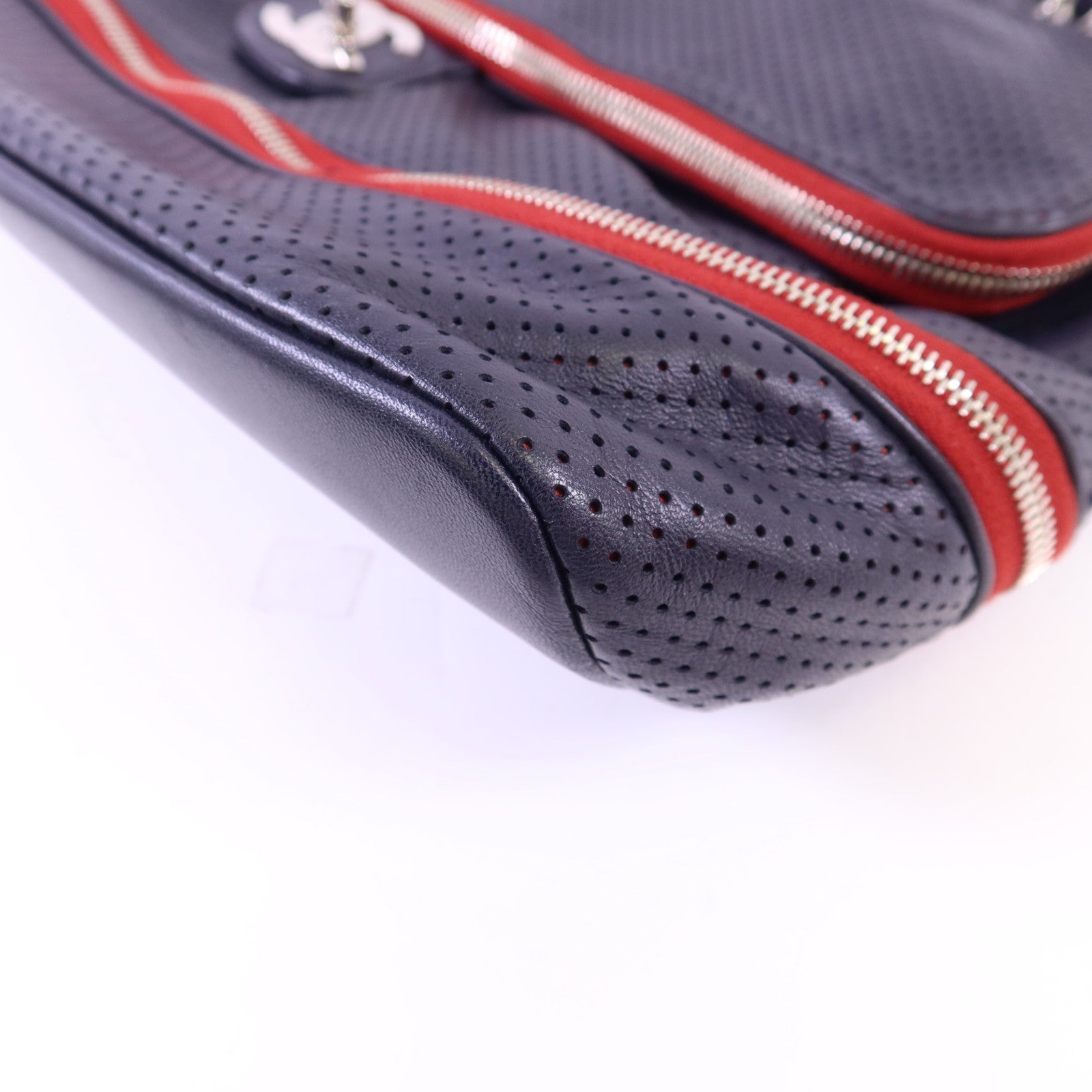 CHANEL 羊皮皮革Shoulder Bag銀扣鏈帶肩背袋