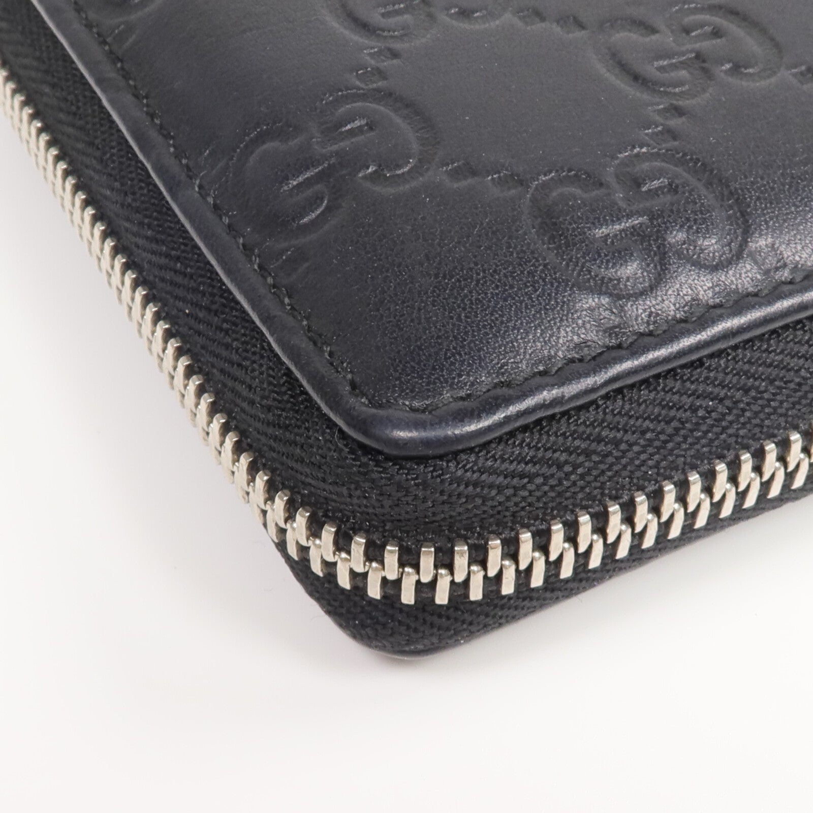 GUCCI 牛皮皮革Zipper Long Wallet銀扣長錢包