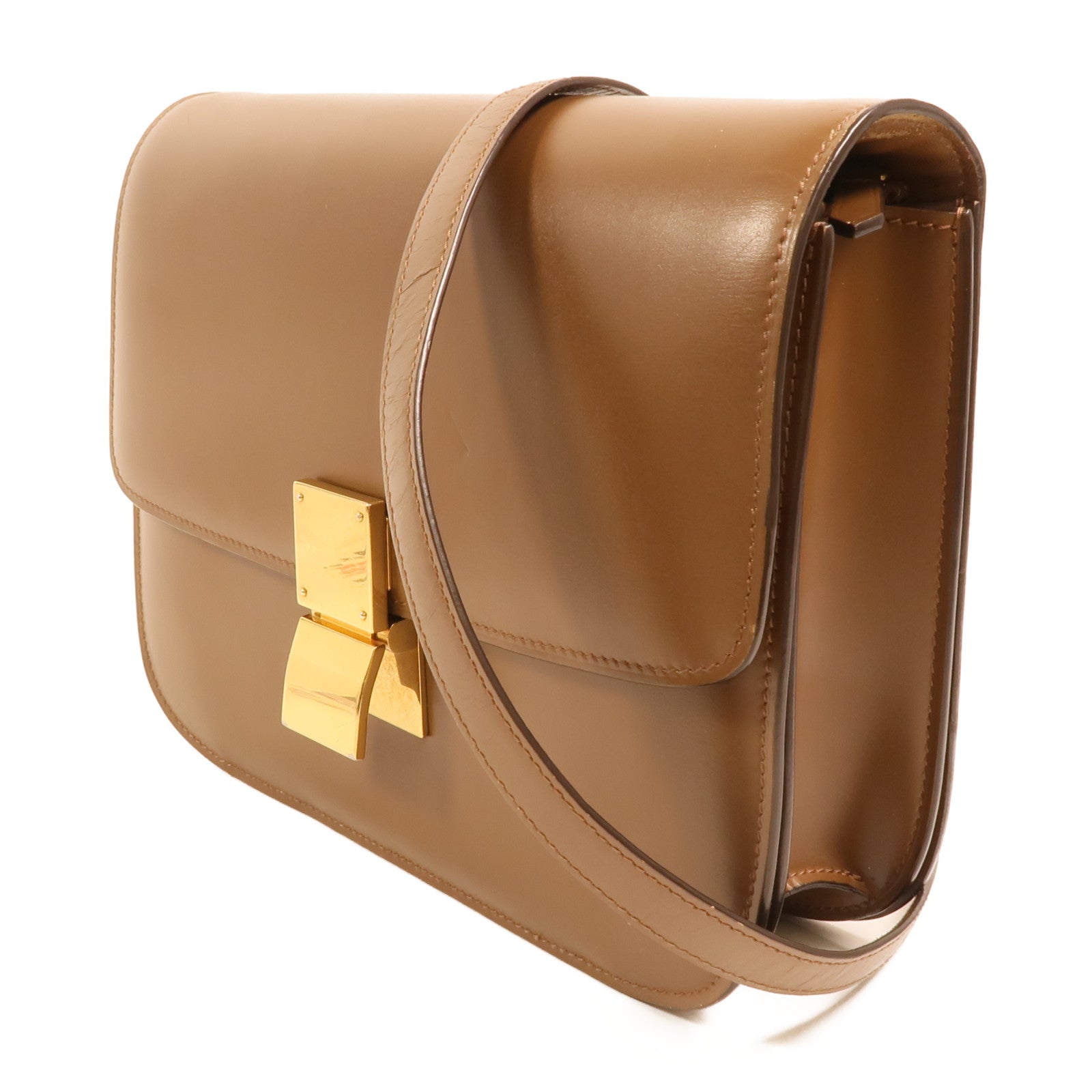 CELINE 牛皮皮革Classic Box Medium金扣肩背袋