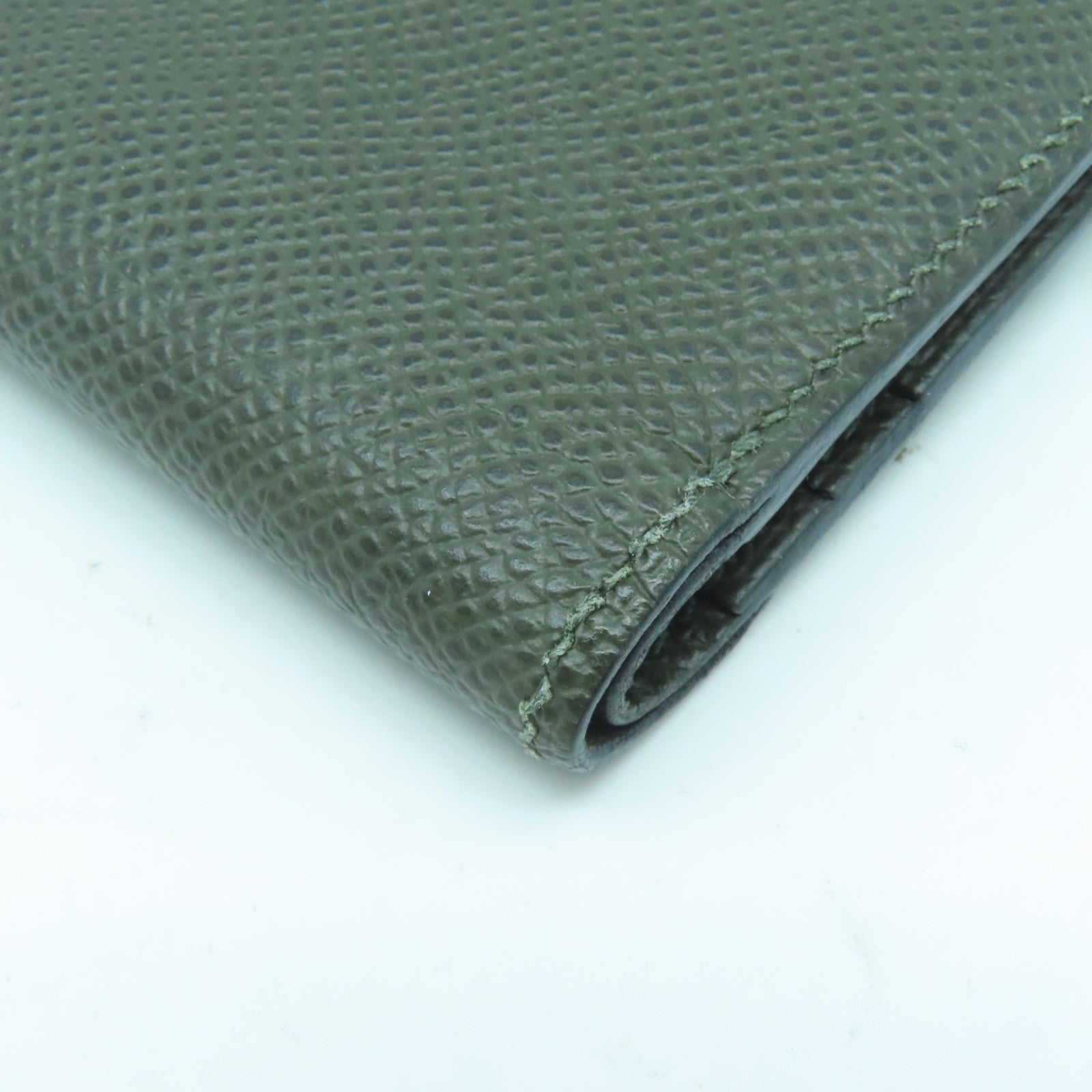 HERMES 【激減優惠】Epsom皮革Bearn Compact Wallet金扣錢包Canopee叢林綠色