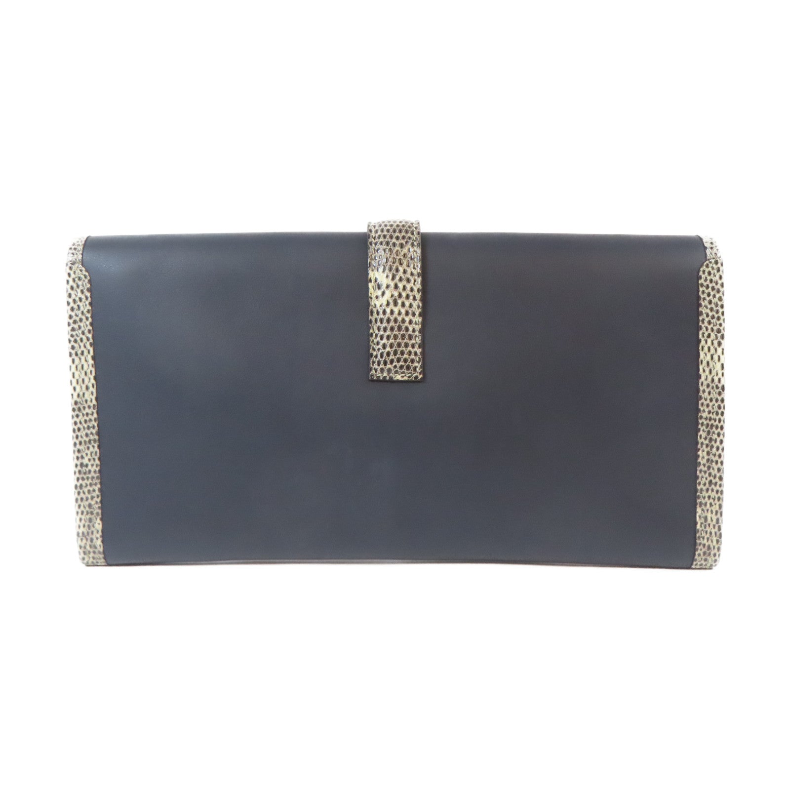 HERMES 【清倉大減價】Swift皮革/蜥蝪皮革Clutch Bag手拿包Bleu Indigo/深藍色