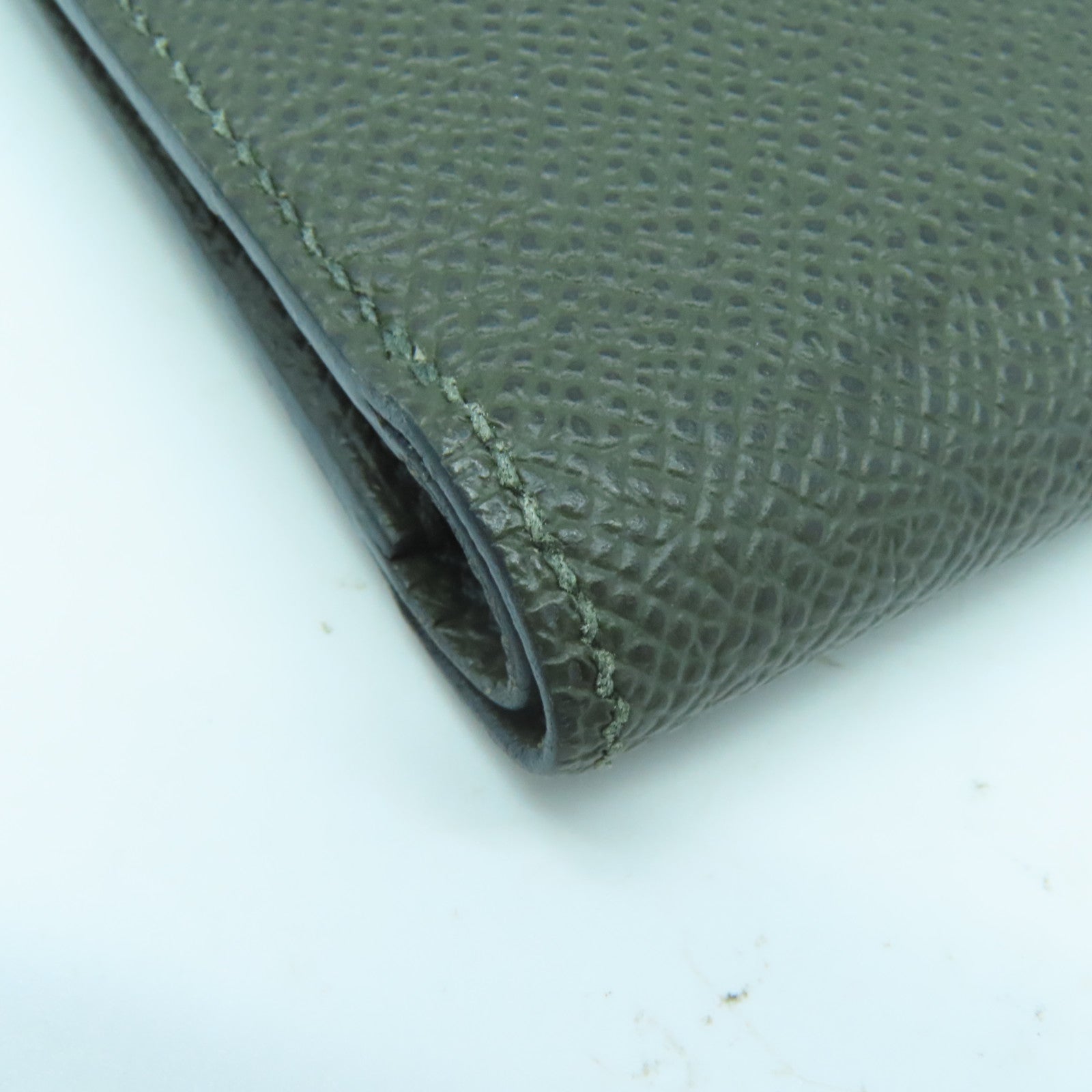 HERMES 【激減優惠】Epsom皮革Bearn Compact Wallet金扣錢包Canopee叢林綠色