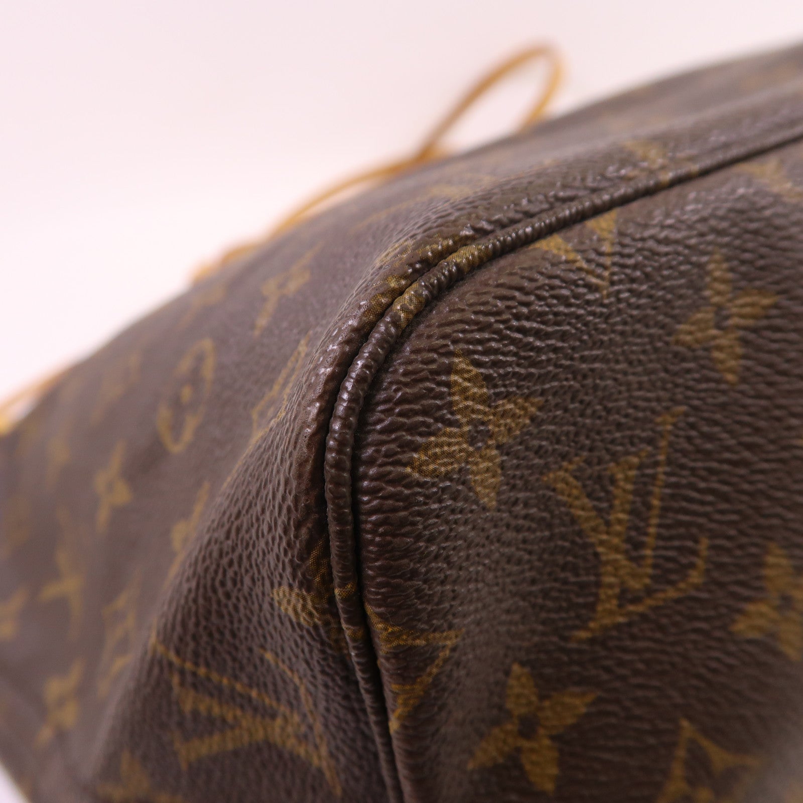 LOUIS VUITTON Monogram Neverfull MM金扣手挽袋