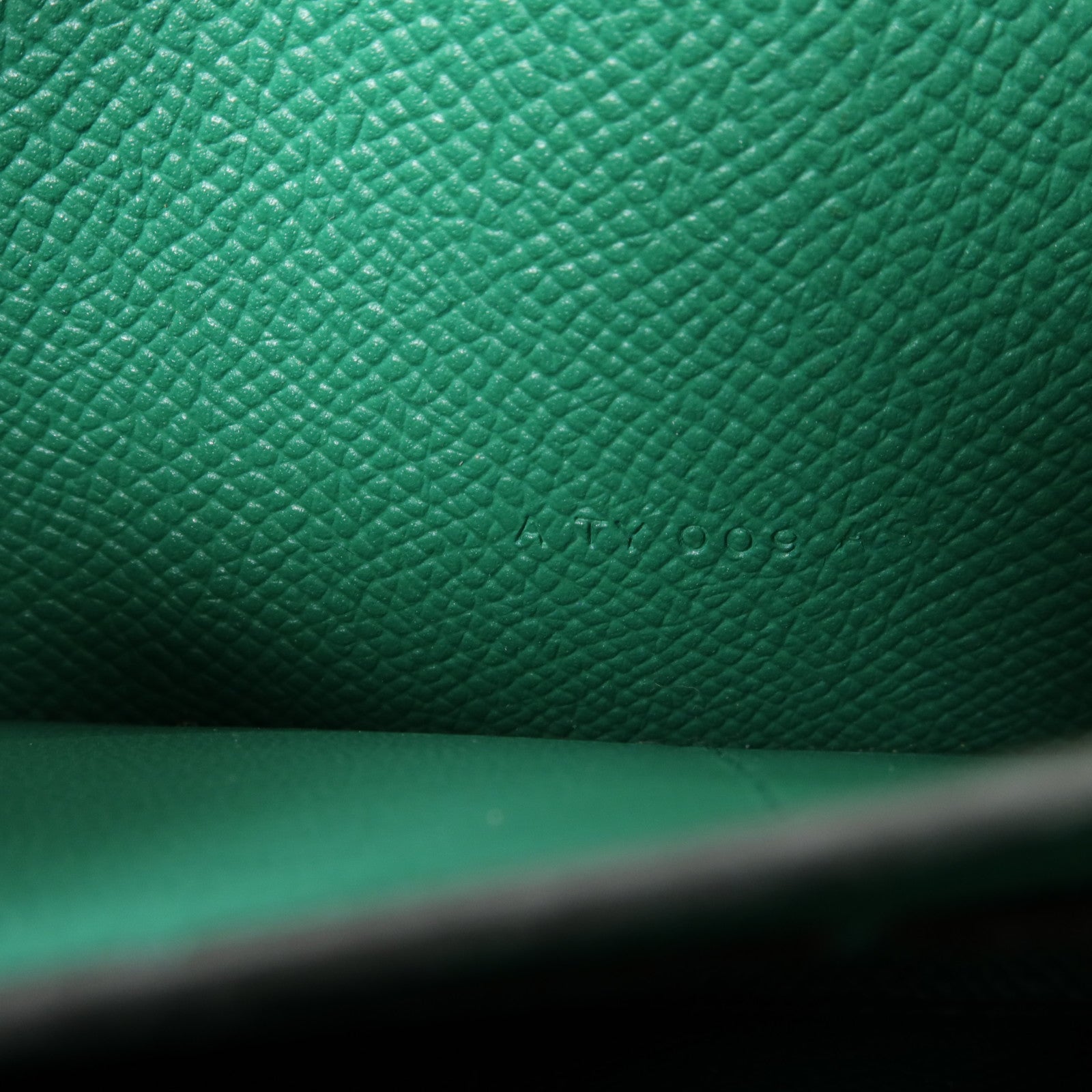 HERMES Epsom皮革Kelly Wallet金扣長錢包Vert Vertigo