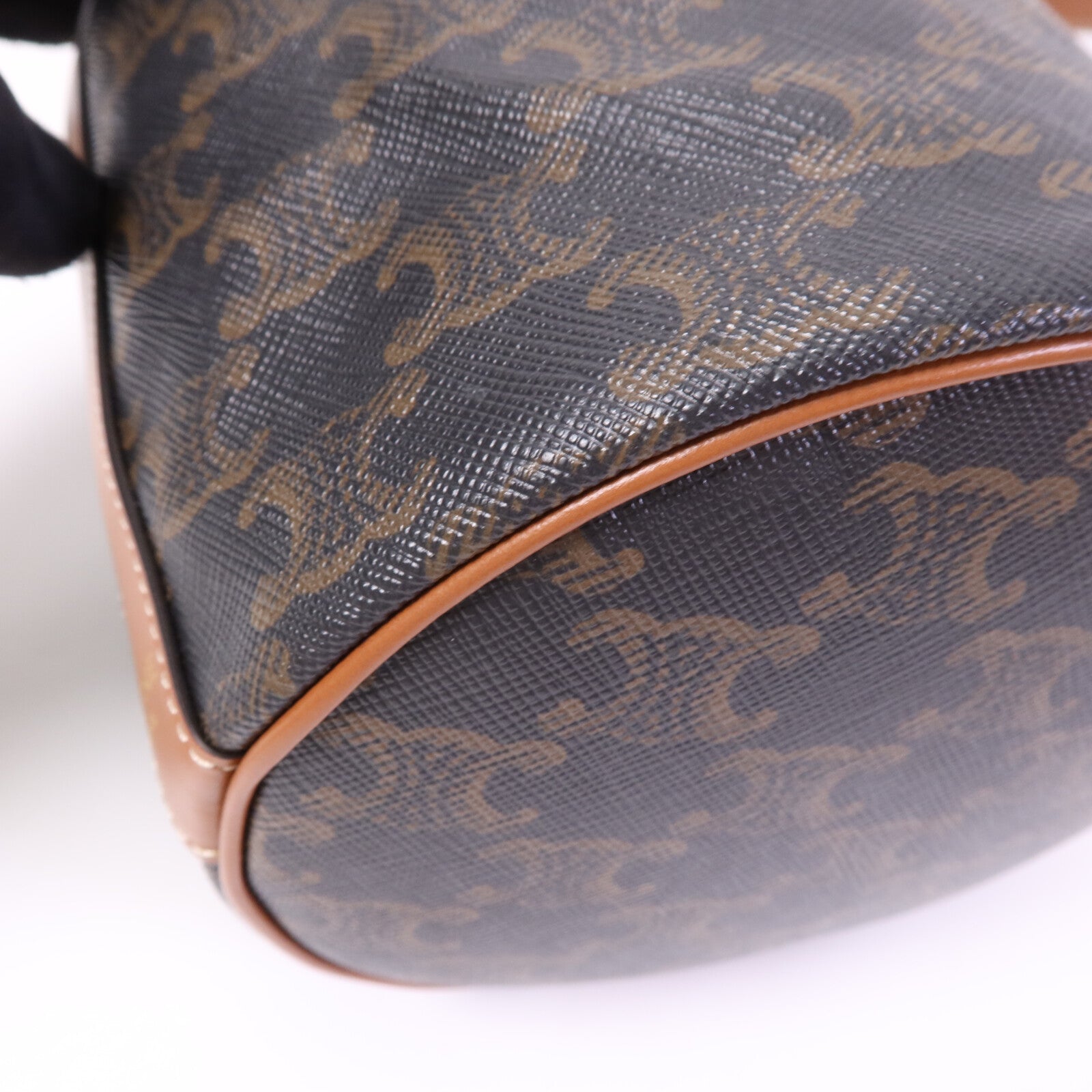 CELINE 塗層帆布Triomphe Drawstring Small Bucket金扣肩背袋