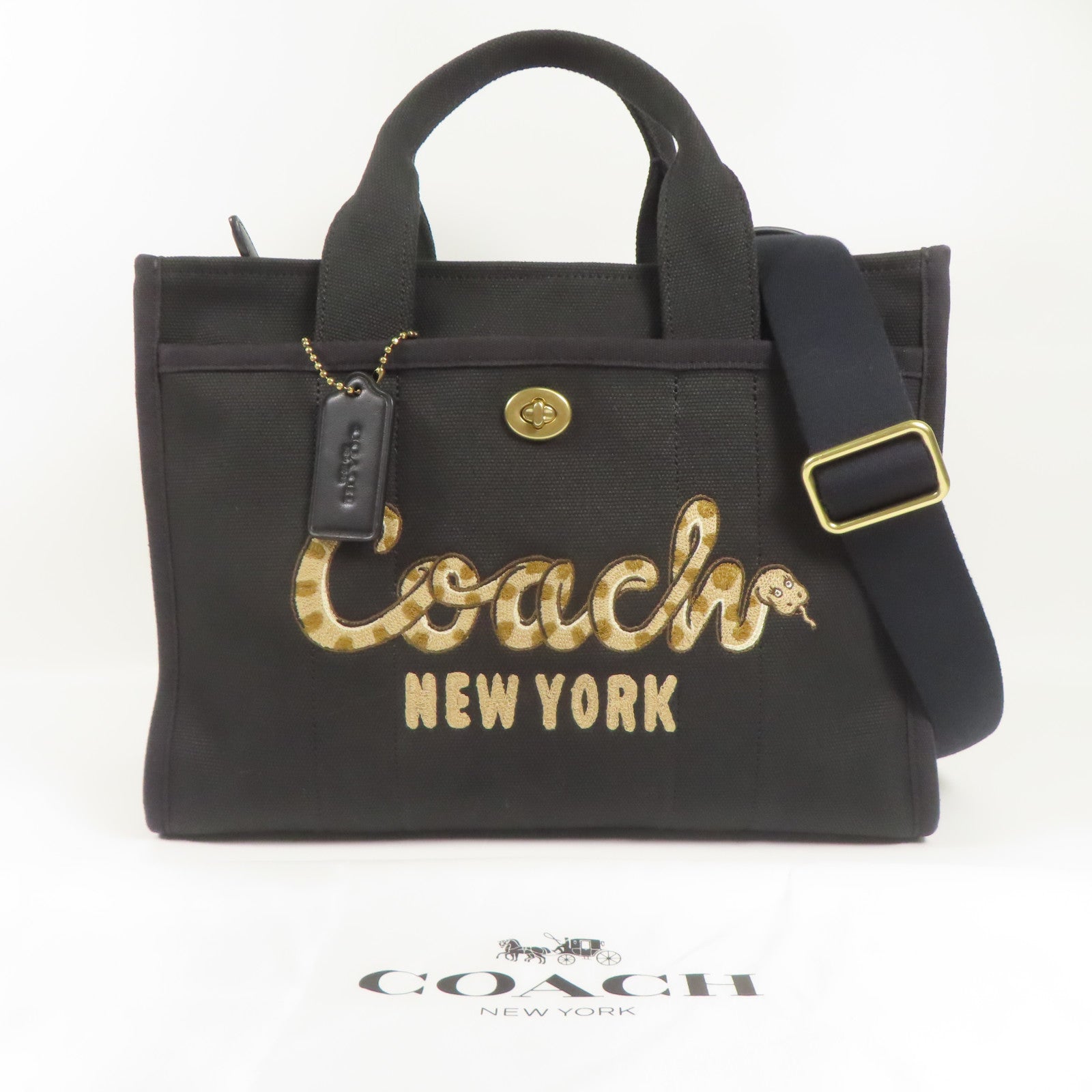 COACH 帆布Shoulder Bag金扣手挽肩背兩用袋
