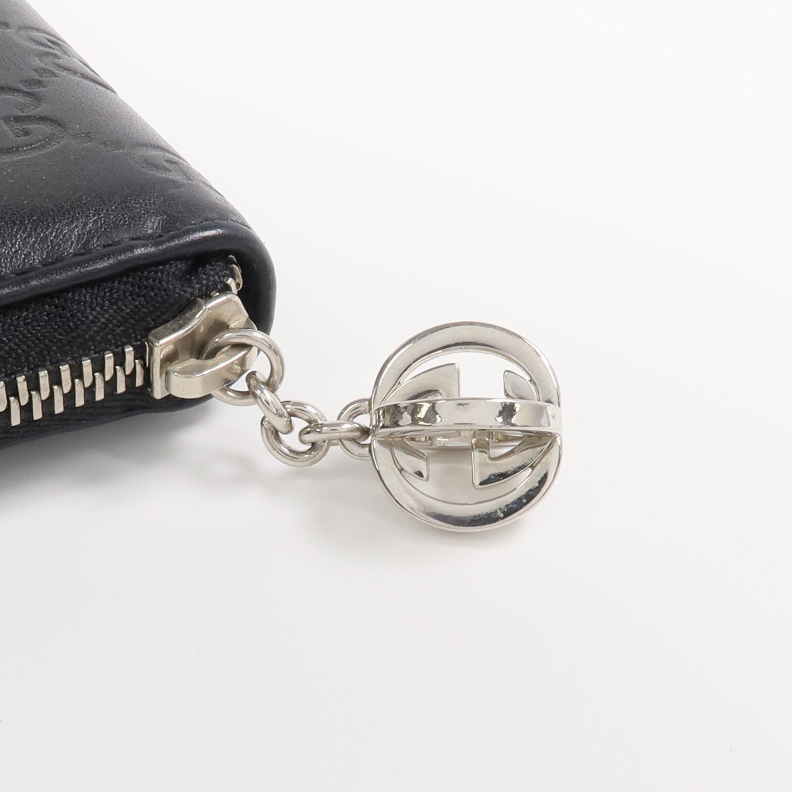 GUCCI 牛皮皮革Zipper Long Wallet銀扣長錢包
