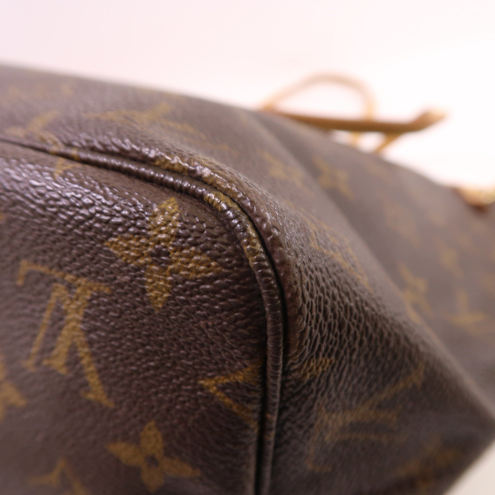 LOUIS VUITTON Monogram Neverfull MM金扣手挽袋
