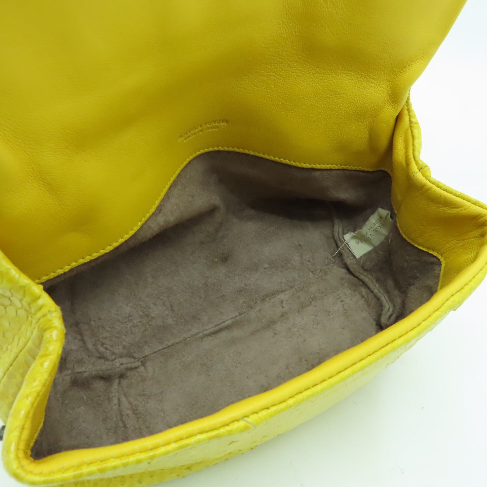 BOTTEGA VENETA 【清倉大減價】蛇皮皮革Clutch Bag手拿包黃色