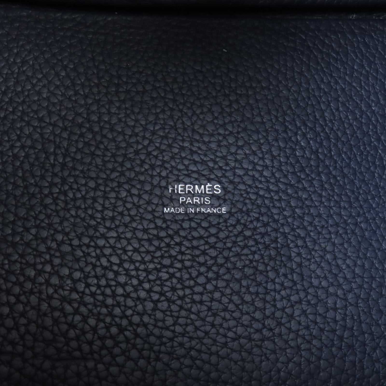 HERMES Clemence皮革Picotin PM銀扣手挽袋Blue Nuit/深藍色