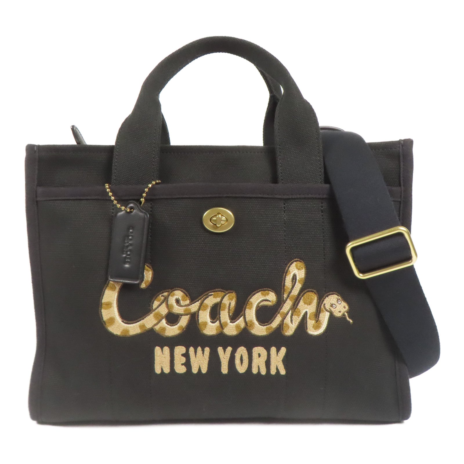 COACH 帆布Shoulder Bag金扣手挽肩背兩用袋
