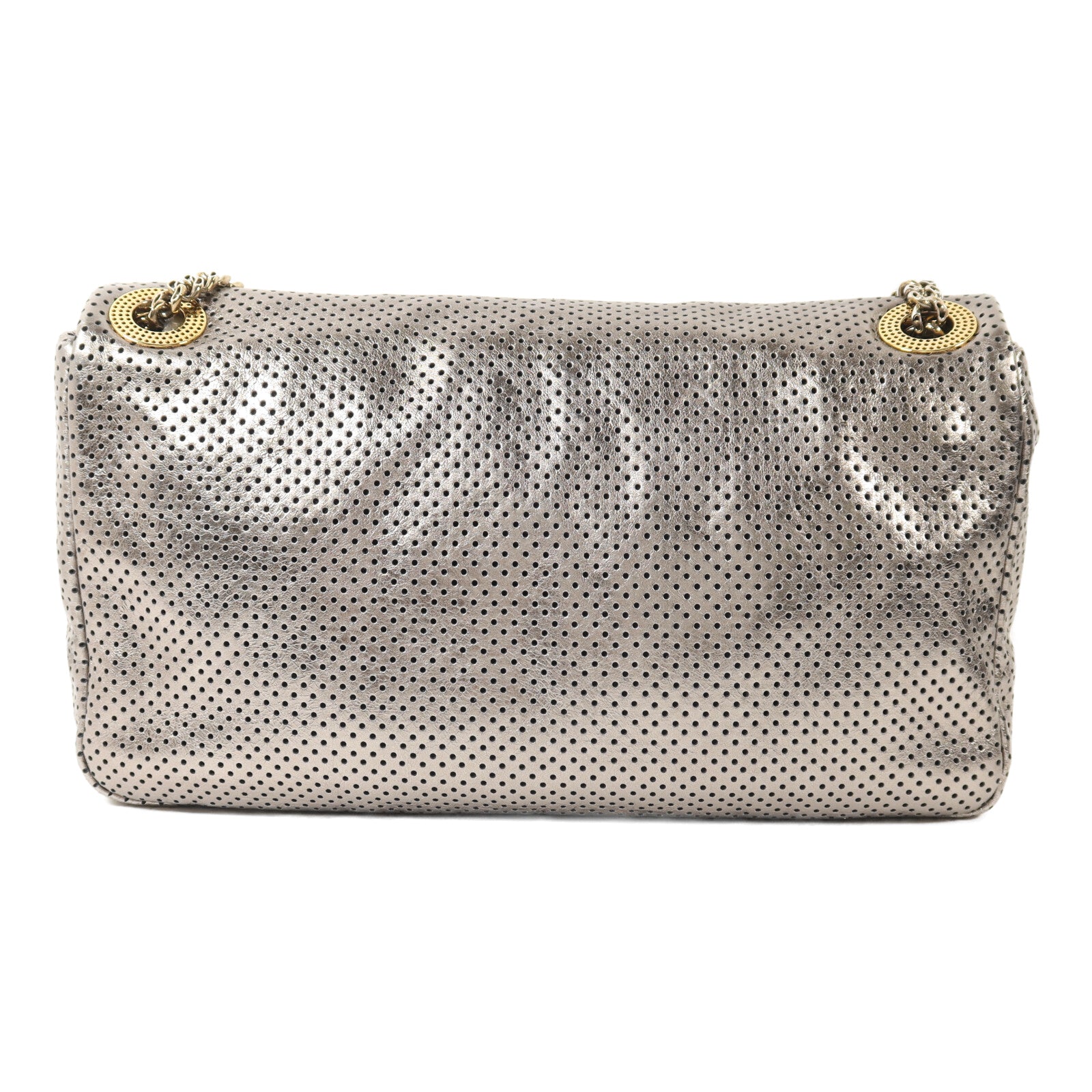 CHANEL 牛皮皮革2.55 Drill Flap Bag鏈帶肩背袋