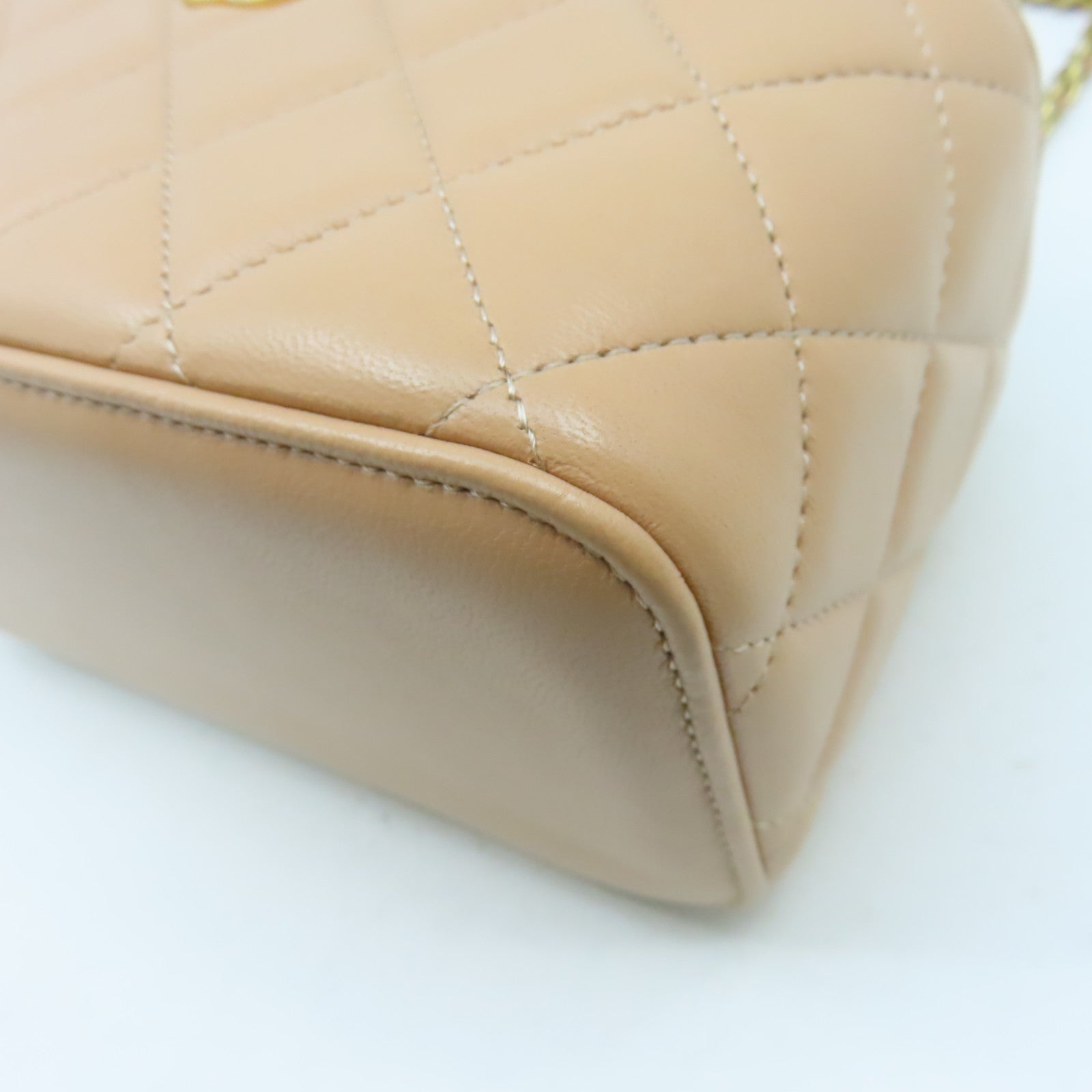 CHANEL 【激減優惠】菱格羊皮皮革Vanity Case金扣鏈帶肩背袋粉色