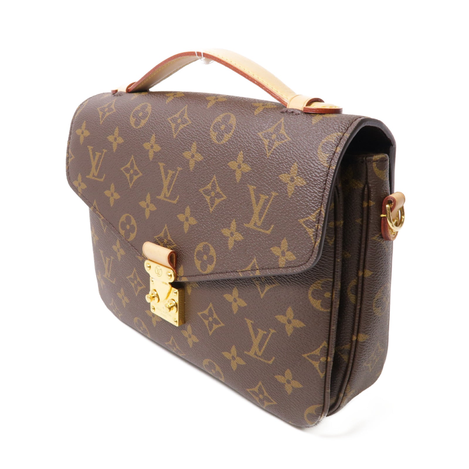 LOUIS VUITTON Monogram Pochette Metis金扣手挽肩背兩用袋棕色