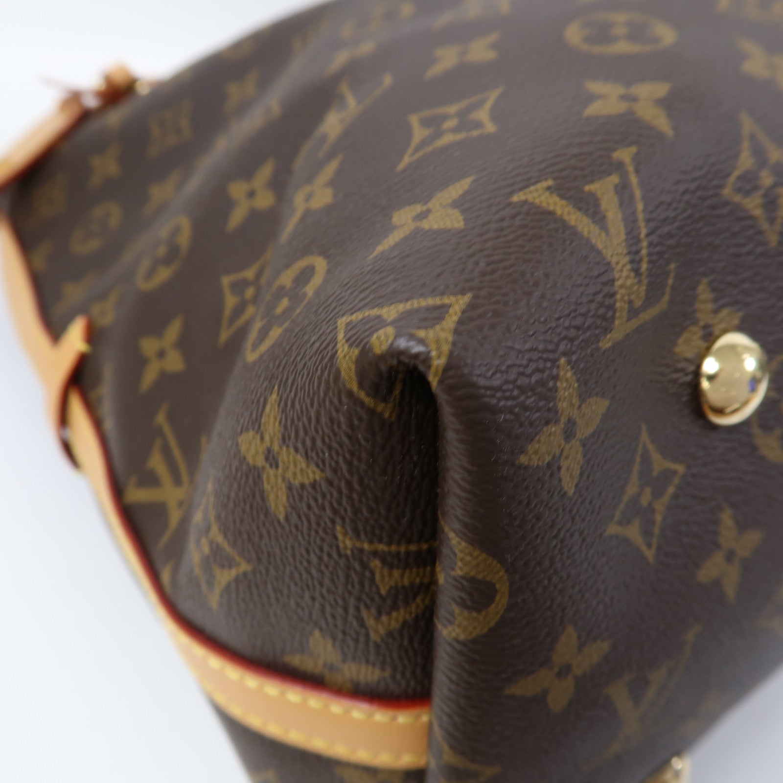 LOUIS VUITTON Monogram CarryAll MM金扣肩背袋啡色