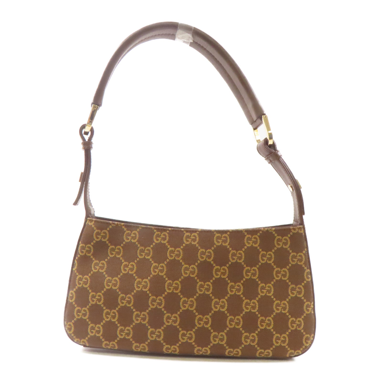 GUCCI 帆布/皮革Shoulder Bag金扣肩背袋