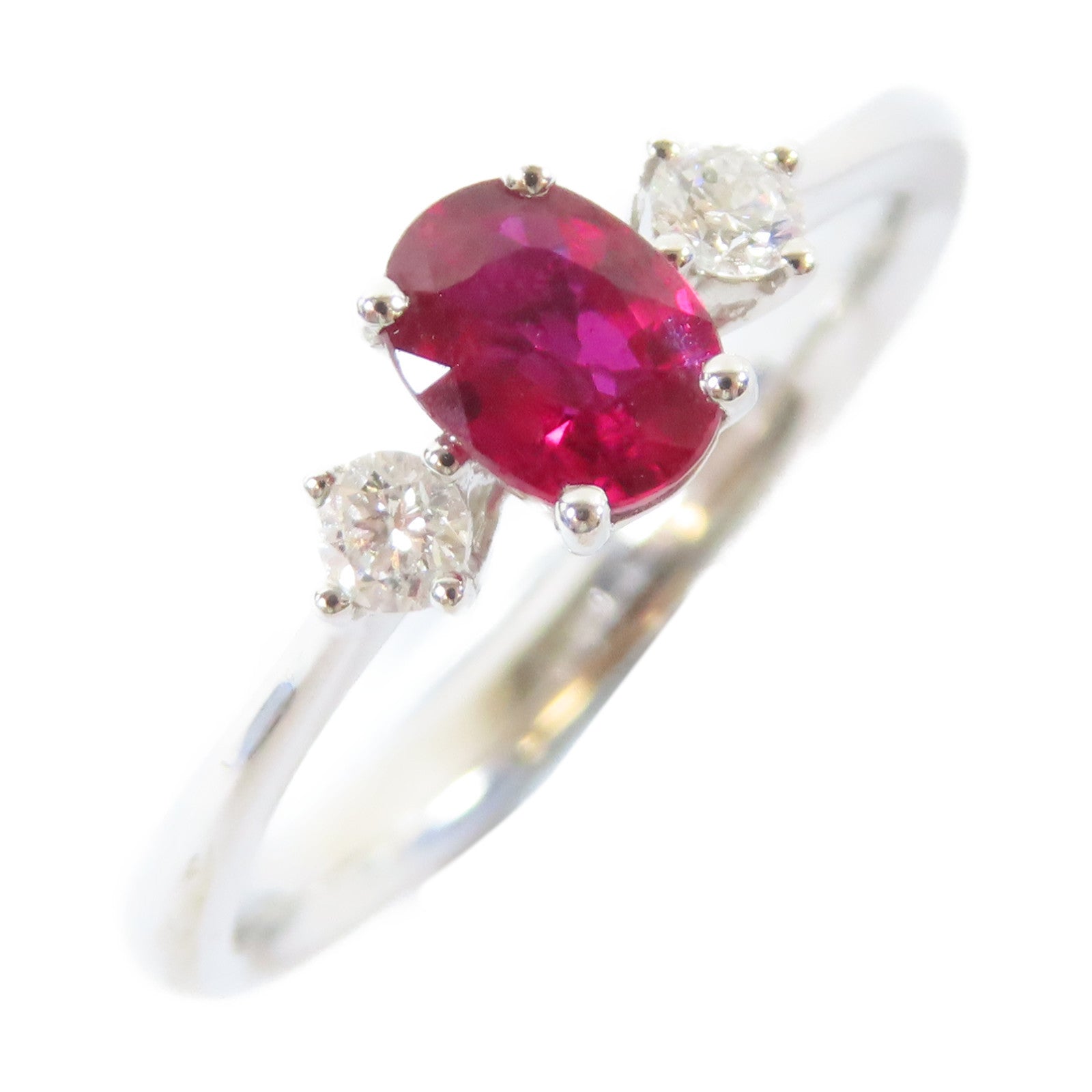 JEWELRY 【激減優惠】18K白金Ruby Ring0.58ct紅寶石/0.105ct鑽石戒指US#6
